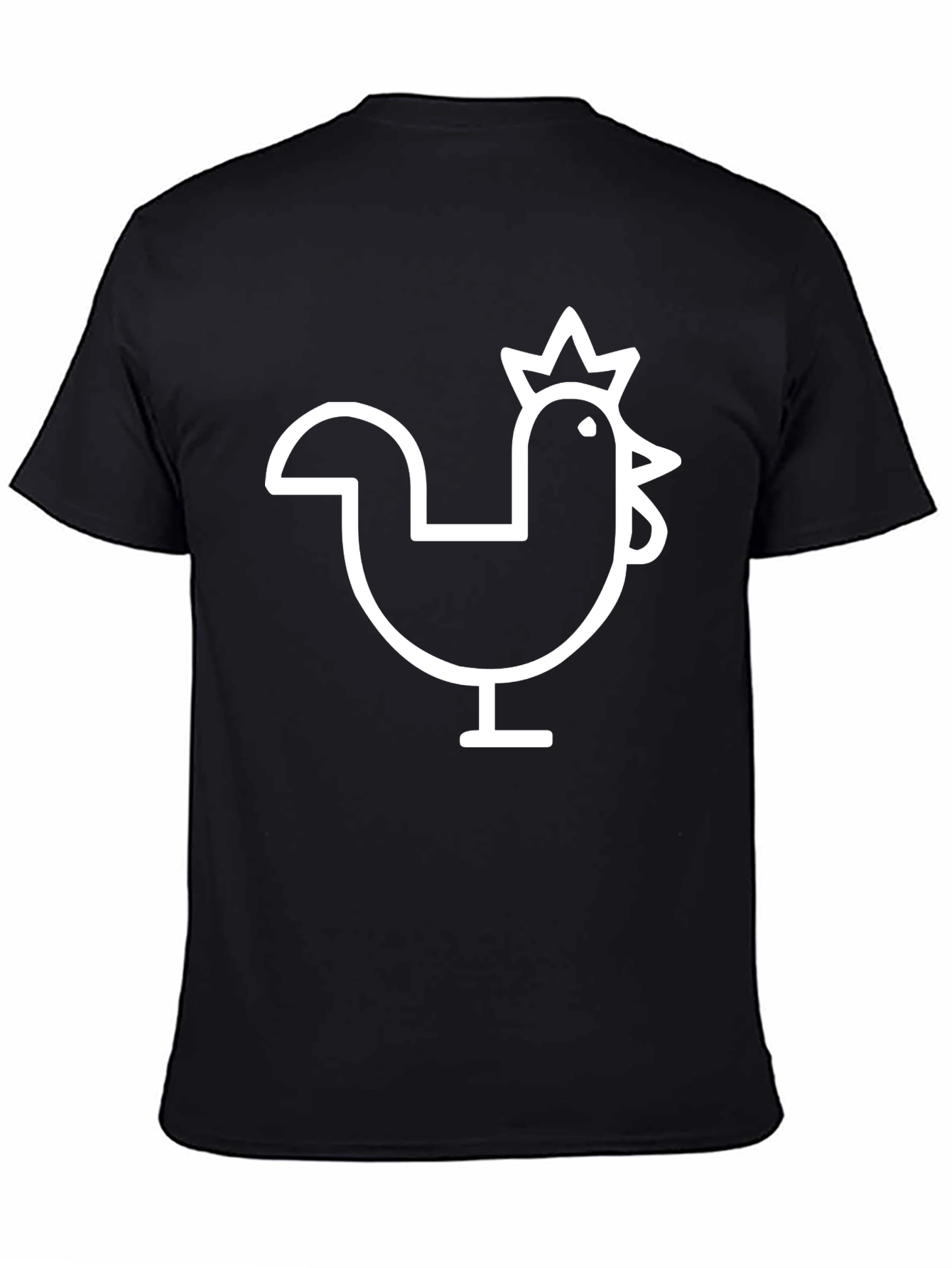 Mens Black T-Shirt with Chicken Graphic