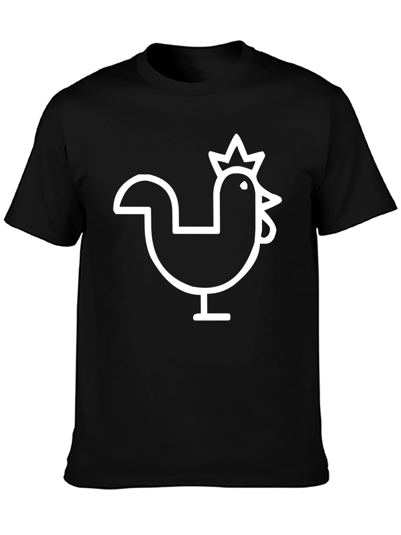 Mens Black T-Shirt with Chicken Graphic