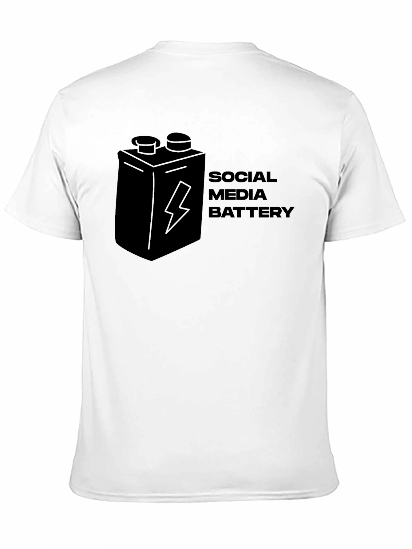 Social Media Battery Graphic T-Shirt - Black