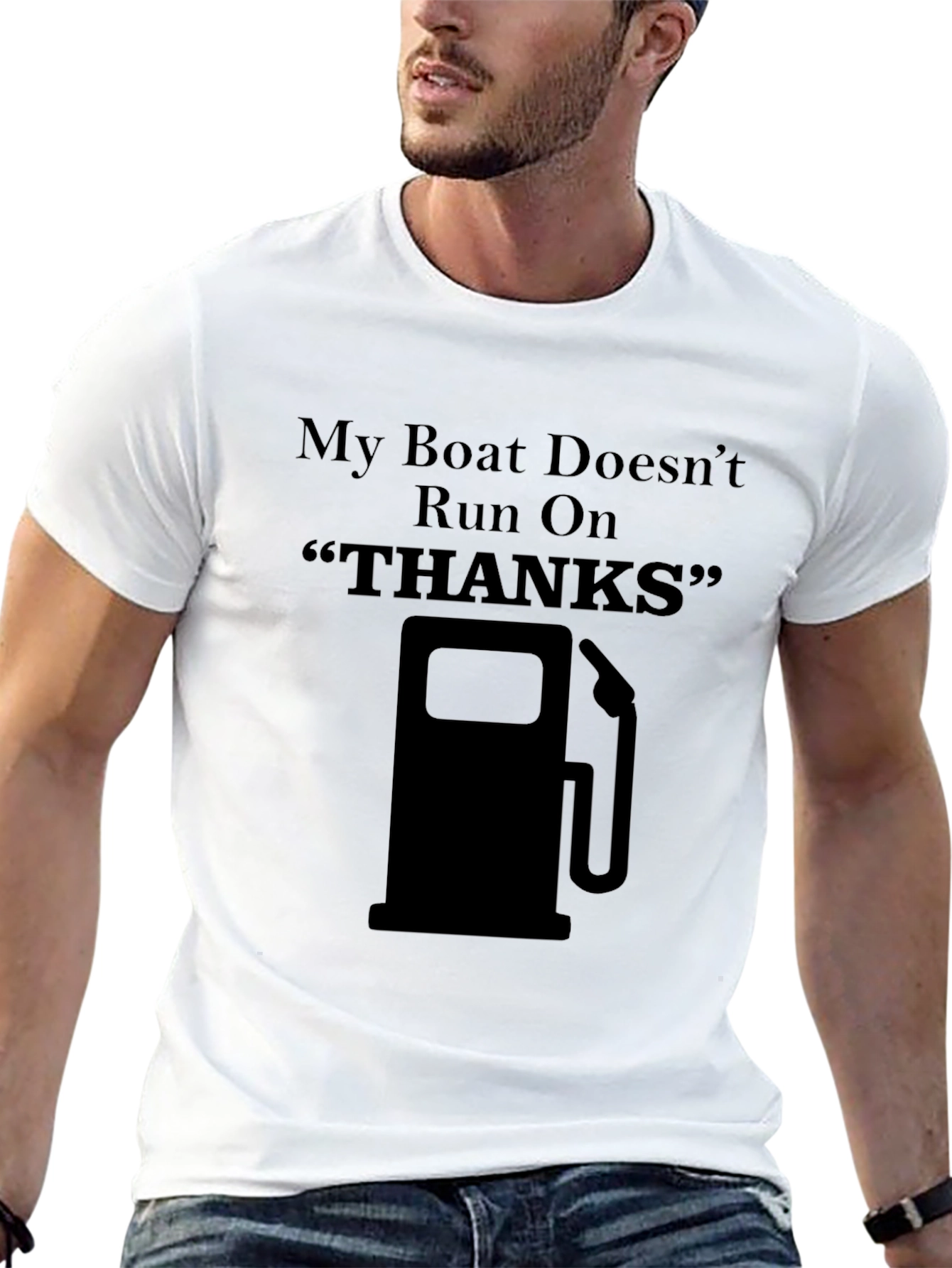 Funny Boating T-Shirt: My Boat Doesnt Run On Thanks