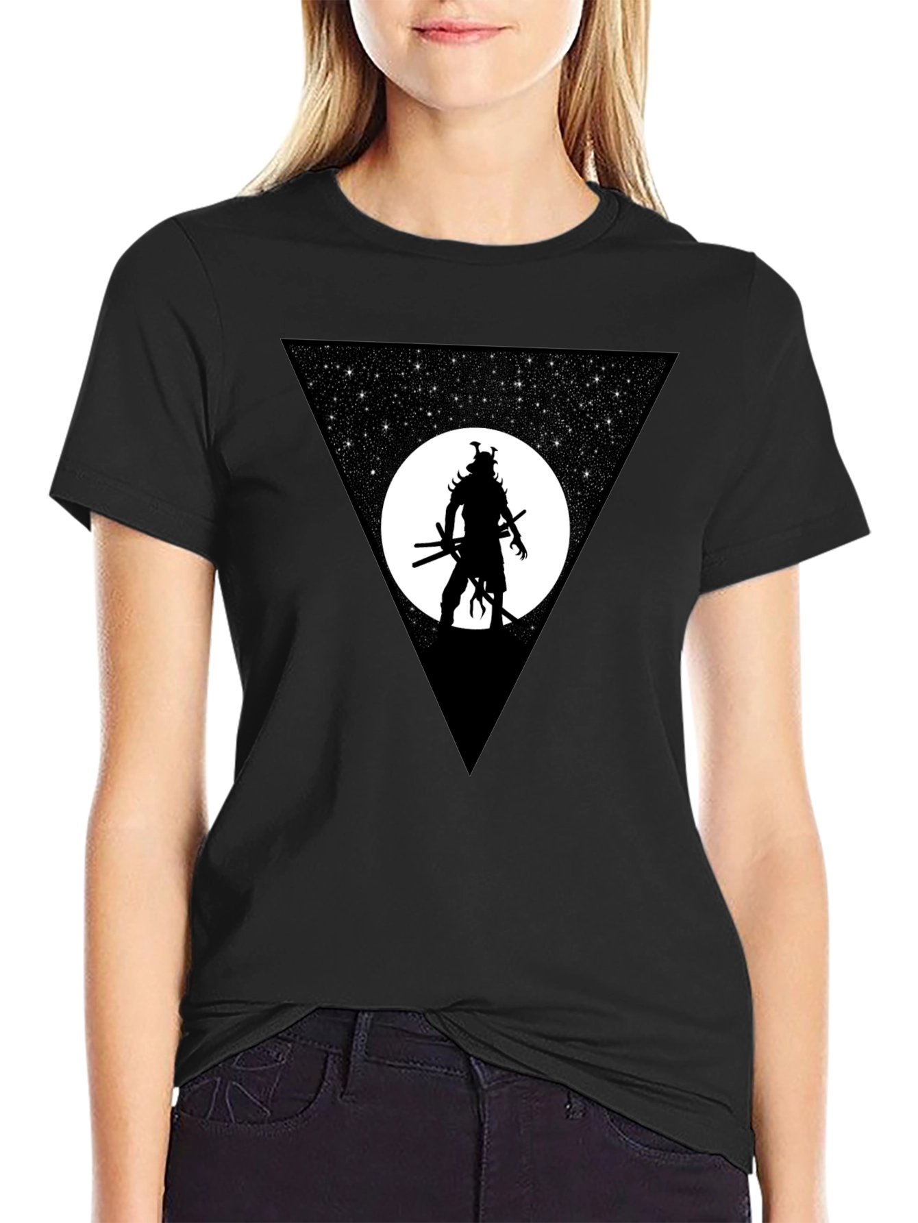 Samurai Warrior Stargazing Graphic T-Shirt