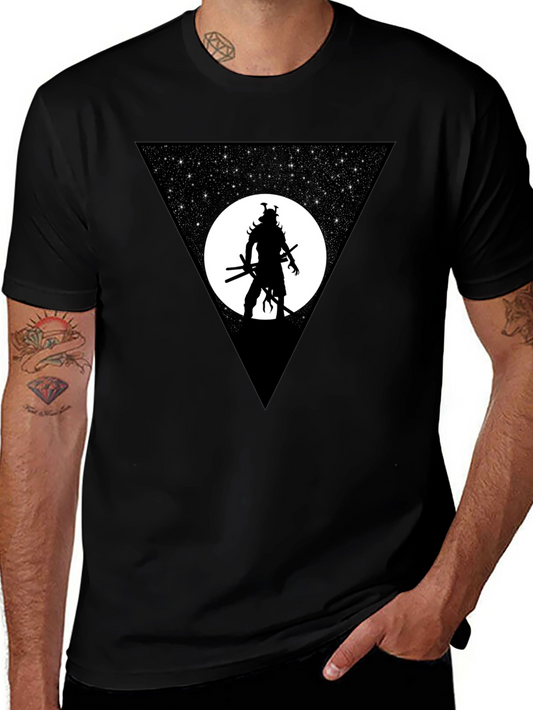 Samurai Warrior Stargazing Graphic T-Shirt