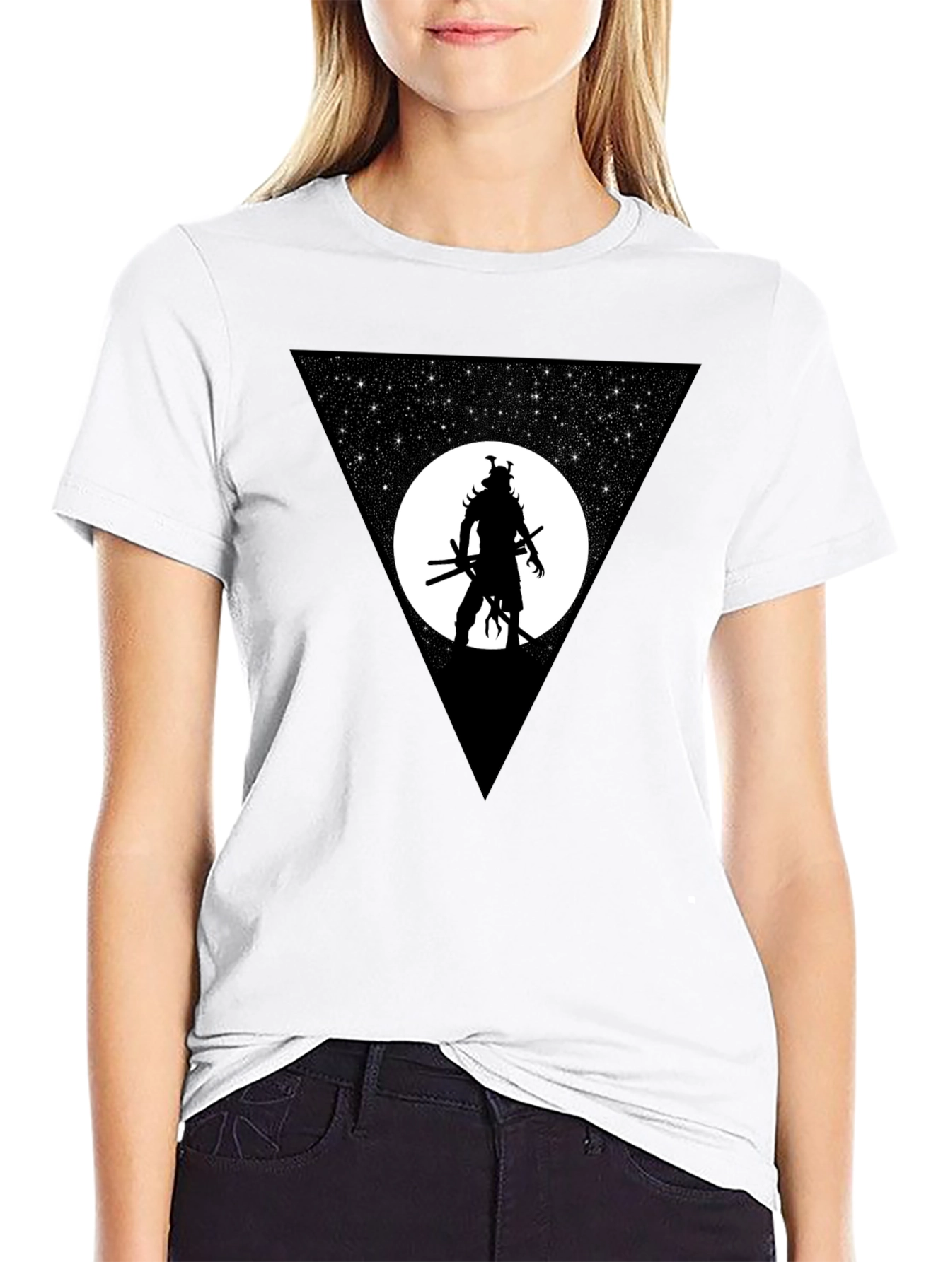 Samurai Warrior Stargazing Graphic T-Shirt