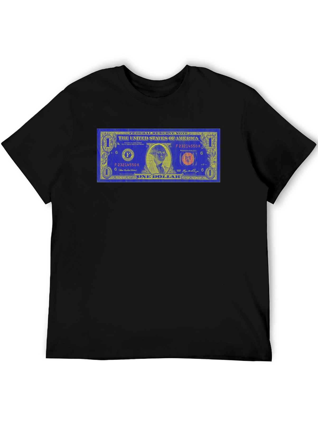 Novelty Dollar Bill Graphic Black T-Shirt