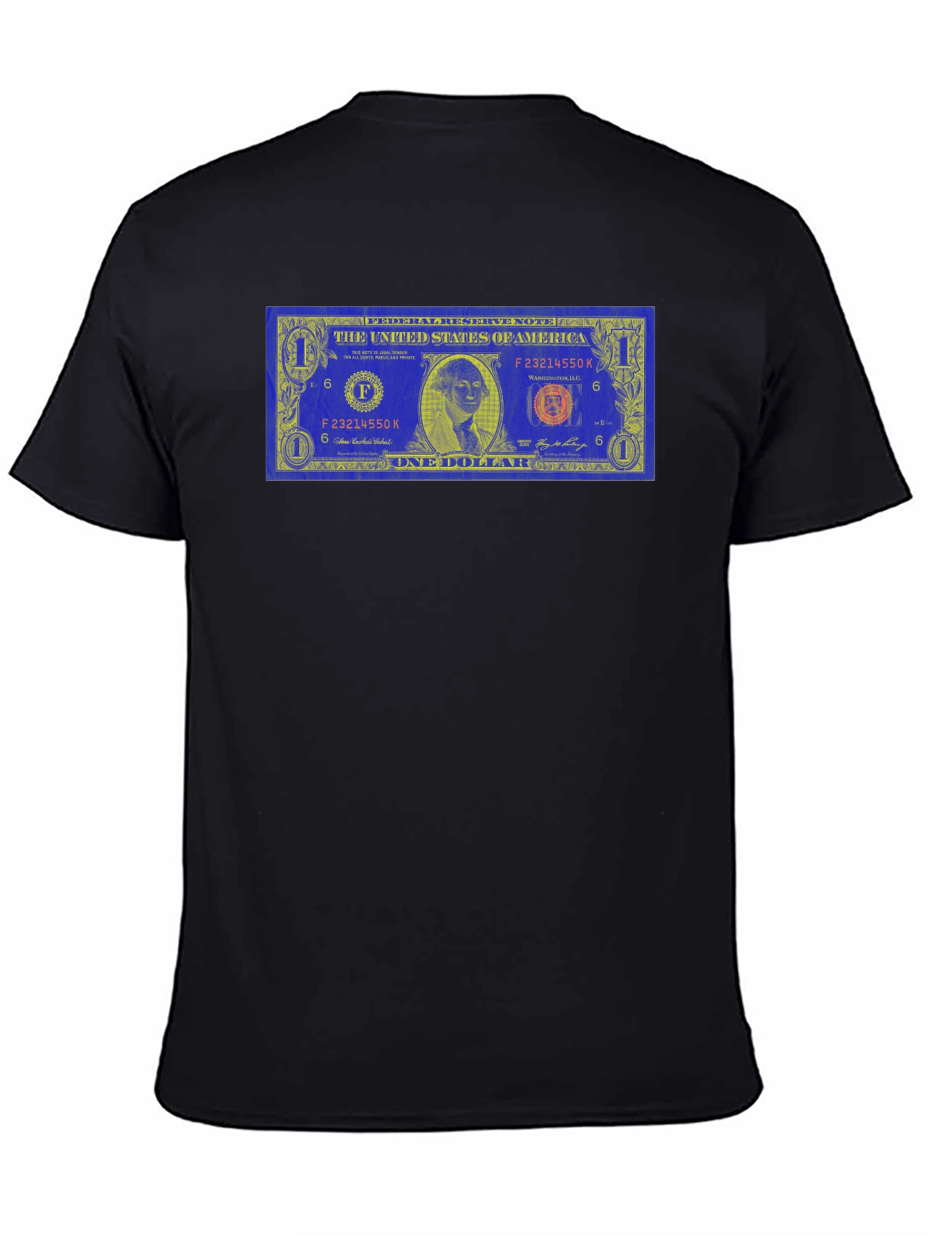 Novelty Dollar Bill Graphic Black T-Shirt