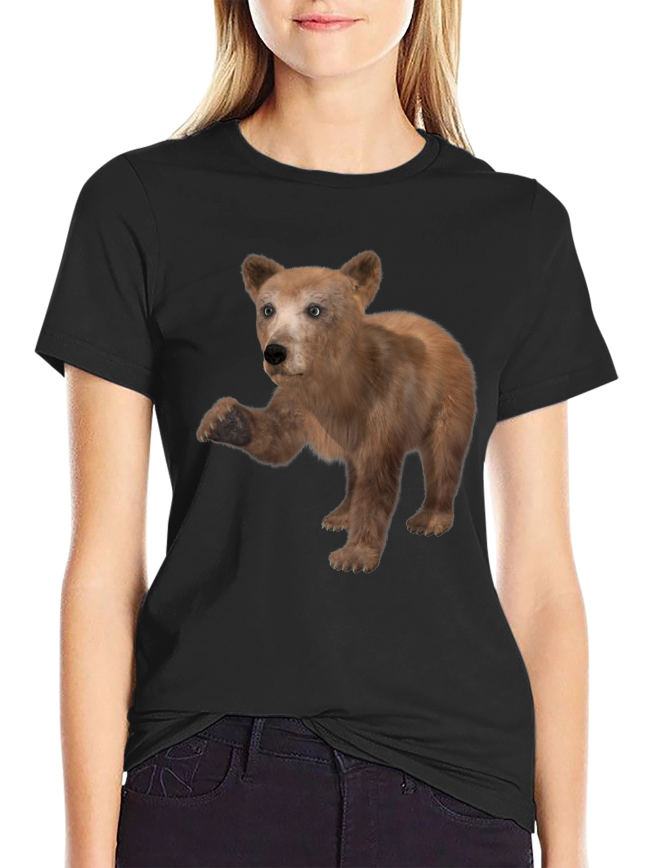 Bear Graphic Black T-Shirt