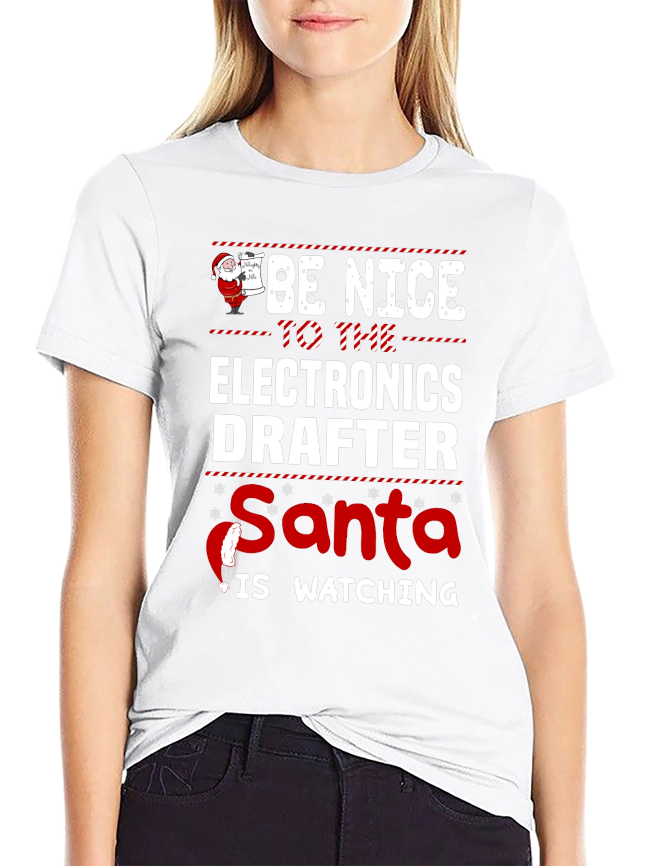 Electronics Drafter Santa Christmas T-Shirt