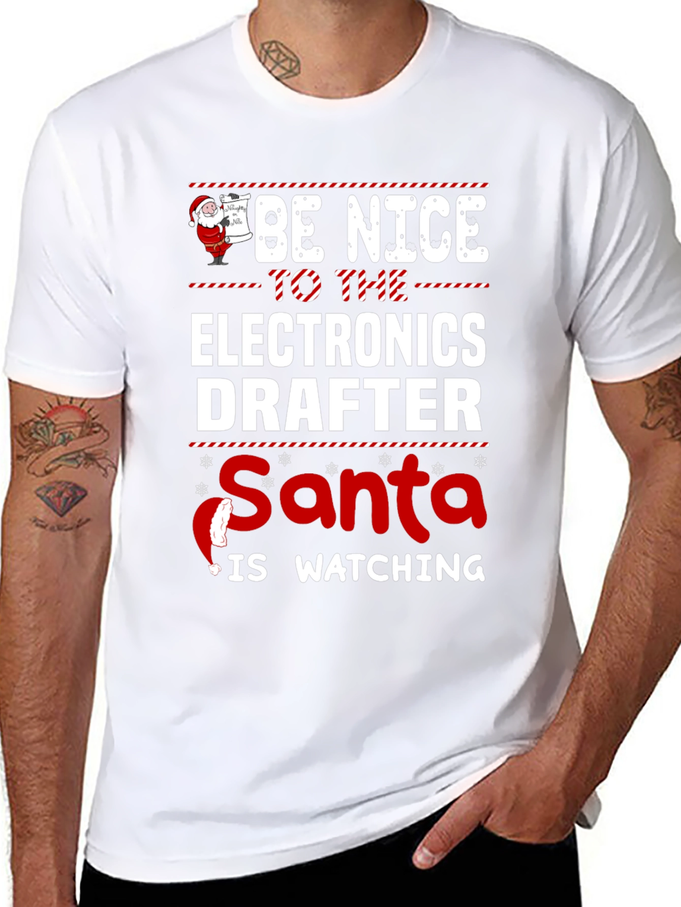 Electronics Drafter Santa Christmas T-Shirt