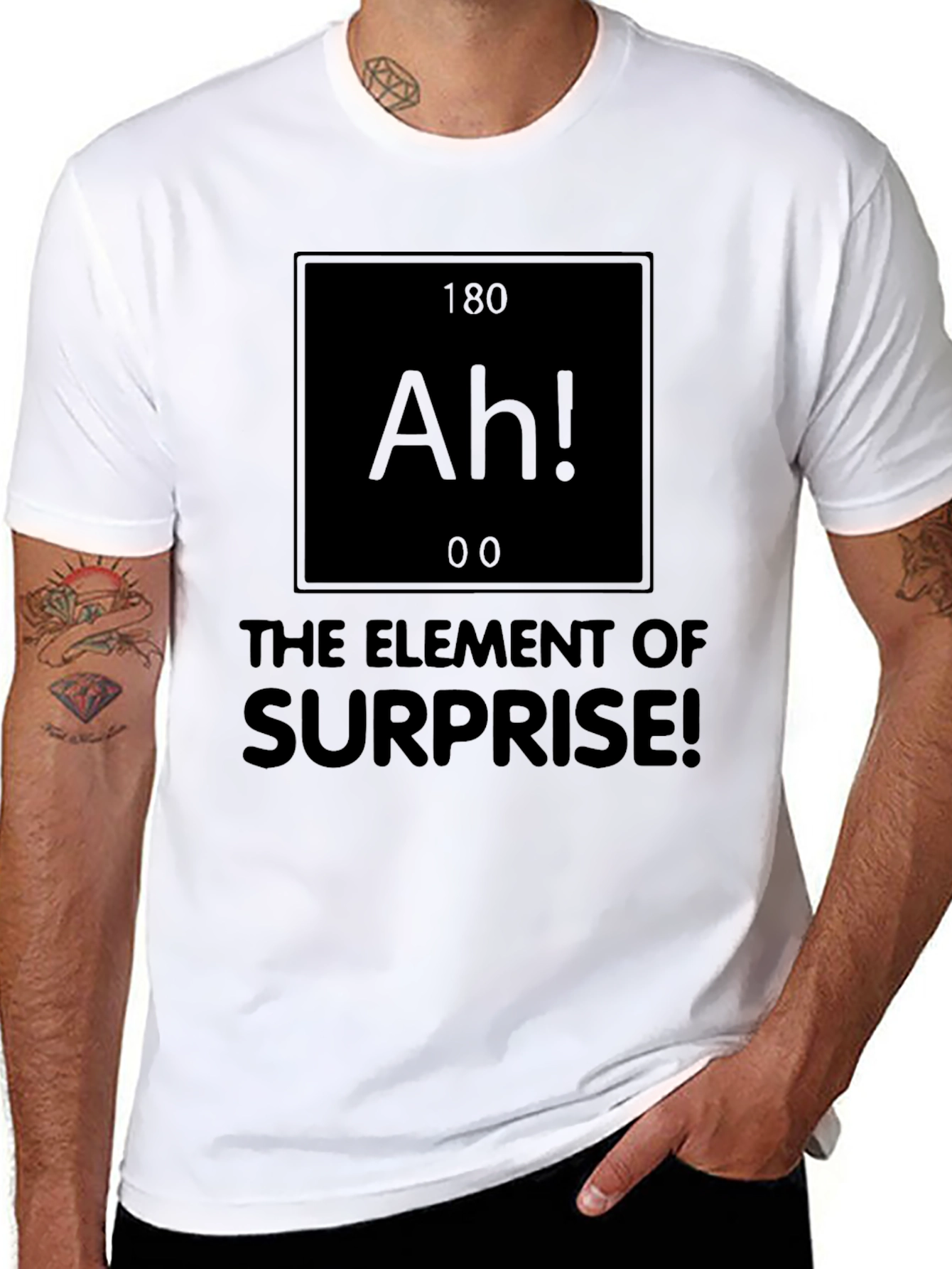 Ah! The Element of Surprise Black T-Shirt