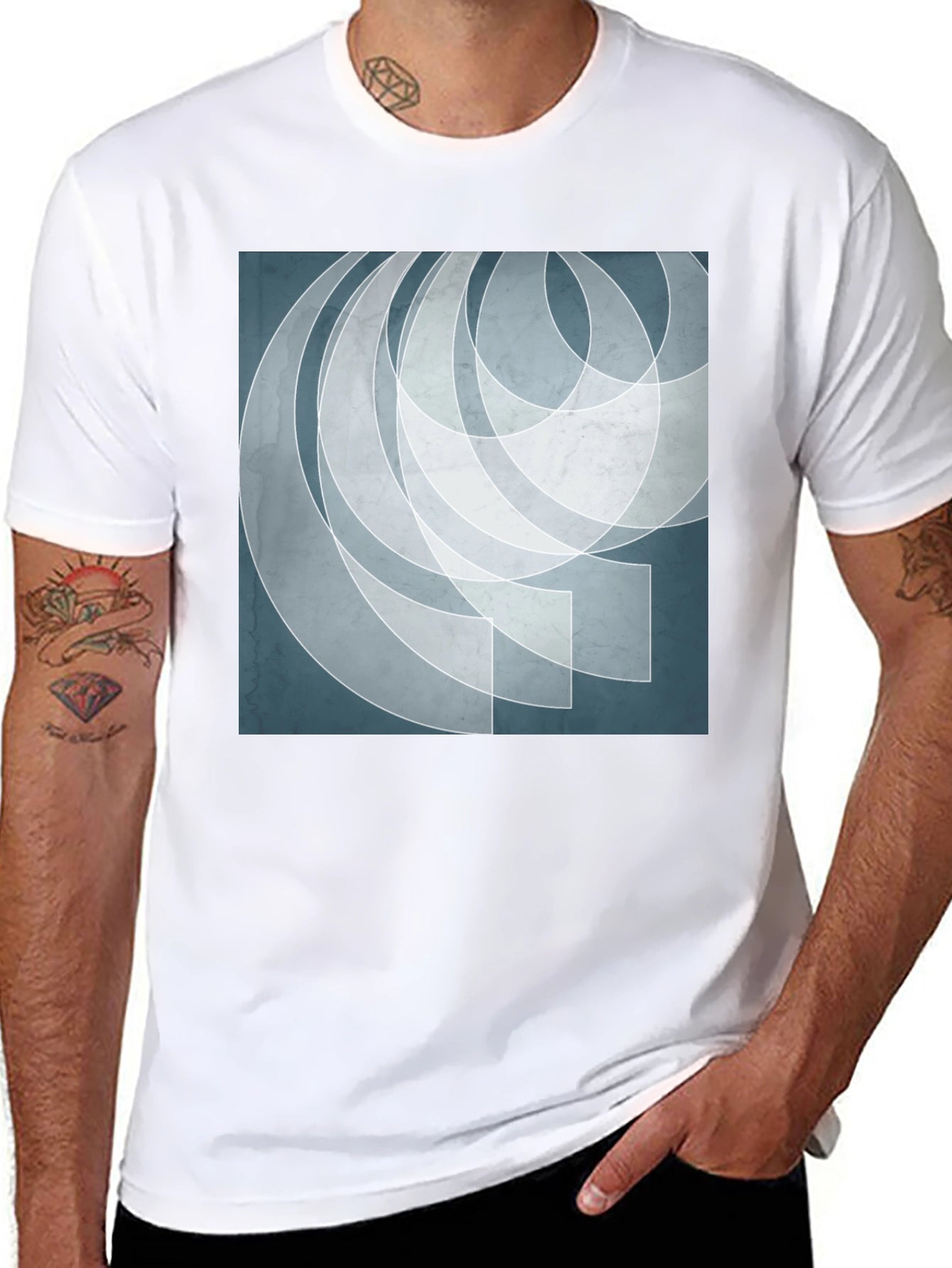 Abstract Geometric Art Graphic Print Mens T-Shirt