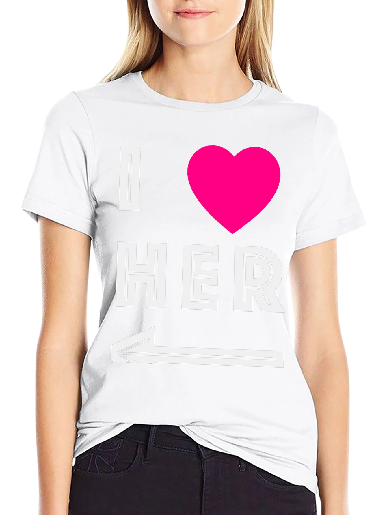 I Heart Her T-Shirt with Arrow Graphic