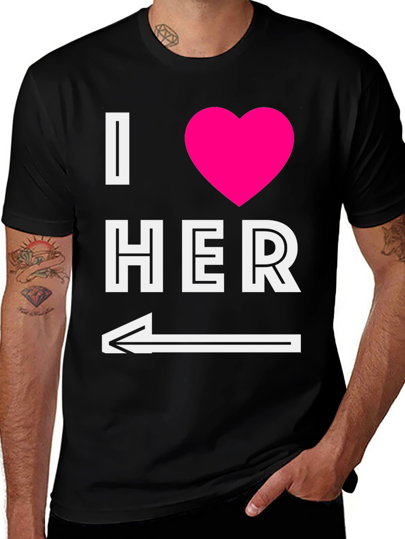 I Heart Her T-Shirt with Arrow Graphic