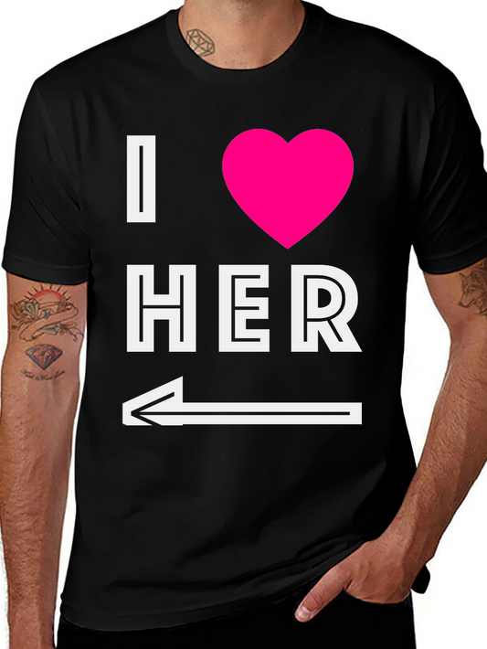 I Heart Her T-Shirt with Arrow Graphic