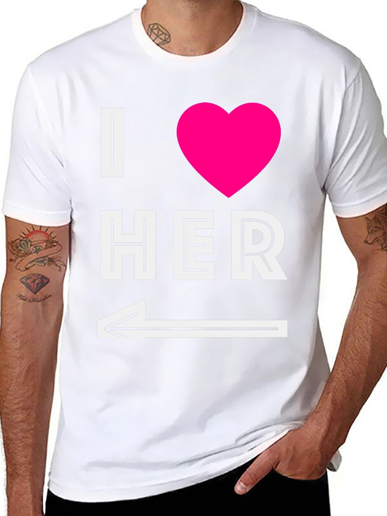 I Heart Her T-Shirt with Arrow Graphic