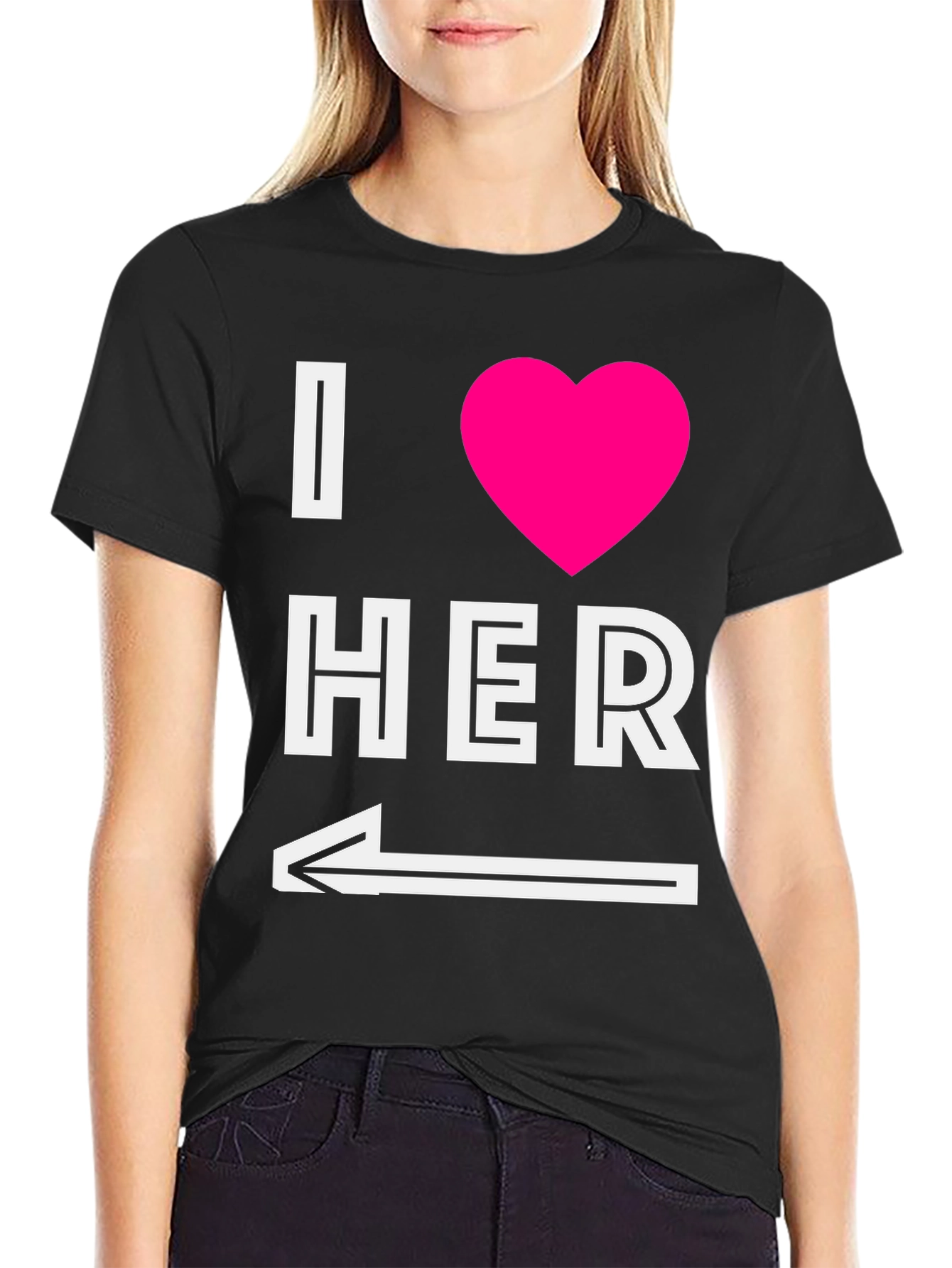 I Heart Her T-Shirt with Arrow Graphic
