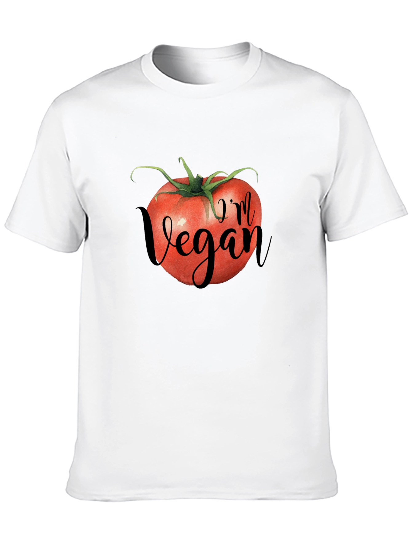 Vegan Tomato Graphic Tee - Black Unisex T-Shirt