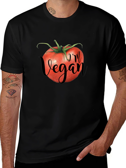 Vegan Tomato Graphic Tee - Black Unisex T-Shirt