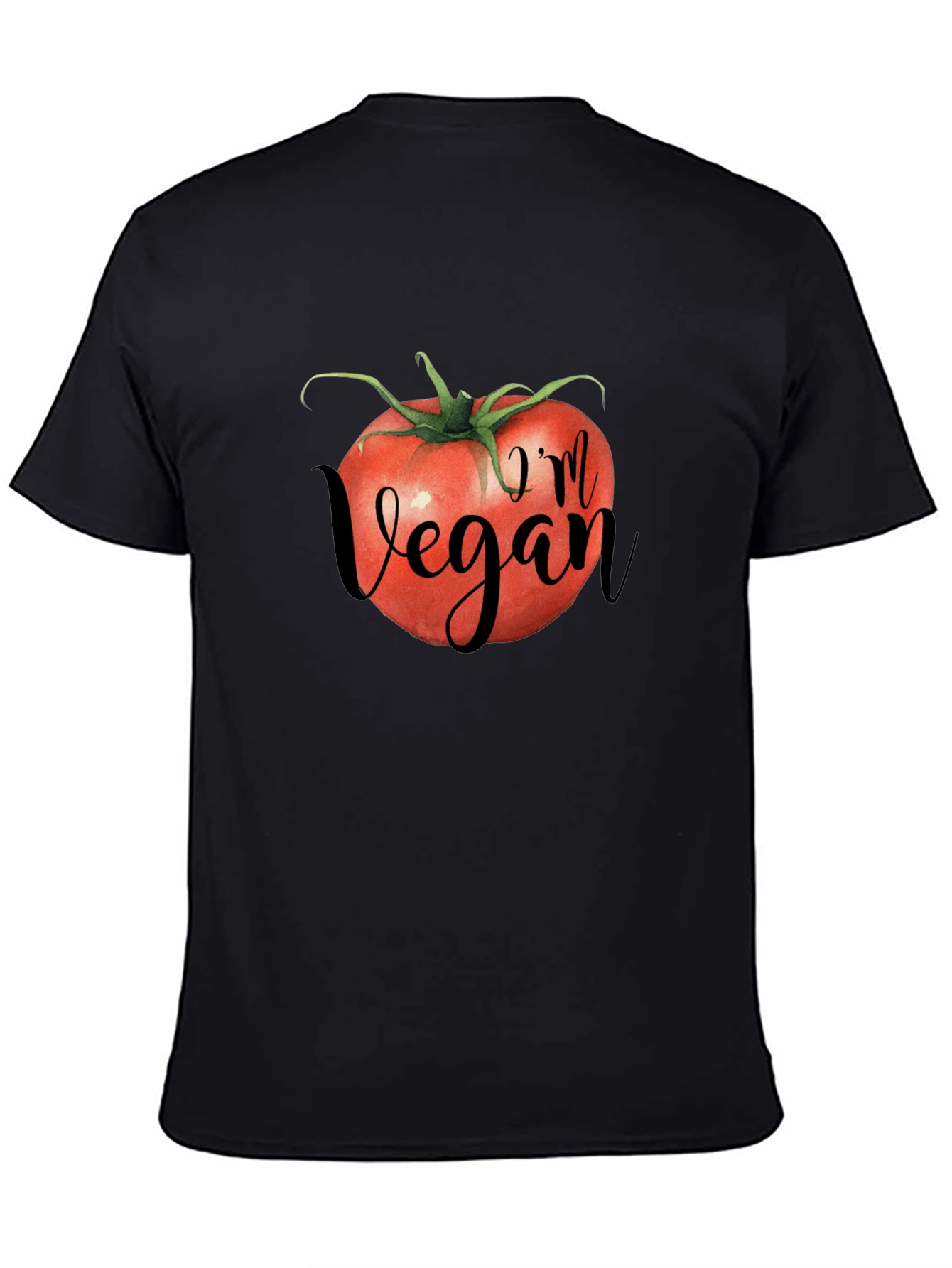 Vegan Tomato Graphic Tee - Black Unisex T-Shirt