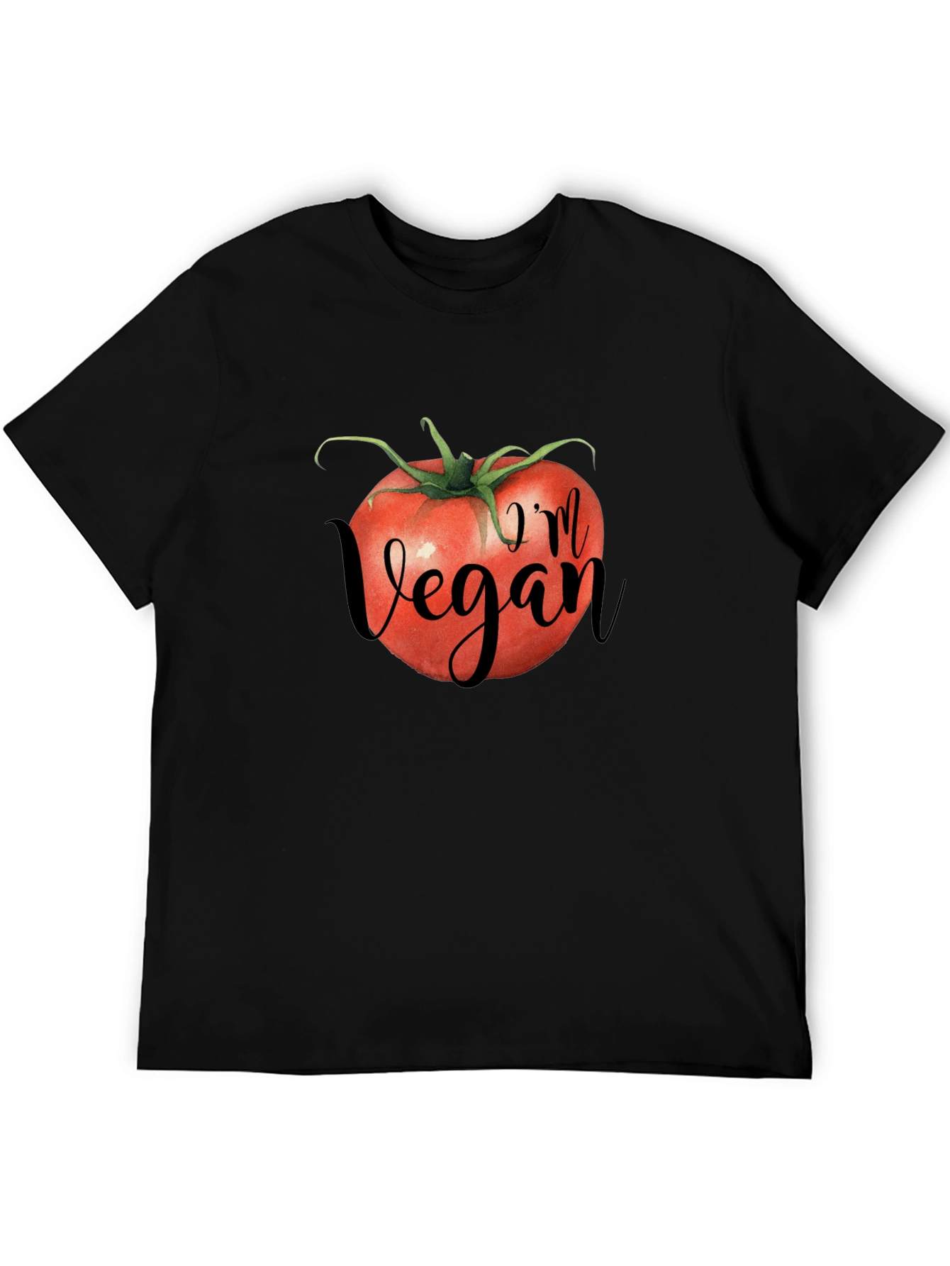 Vegan Tomato Graphic Tee - Black Unisex T-Shirt
