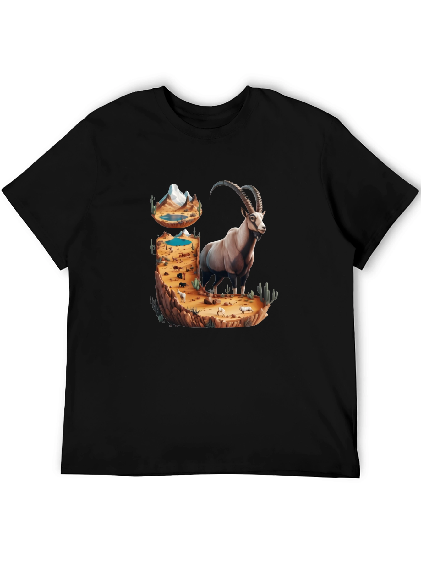 Desert Ibex Graphic Tee - Nature Inspired Design