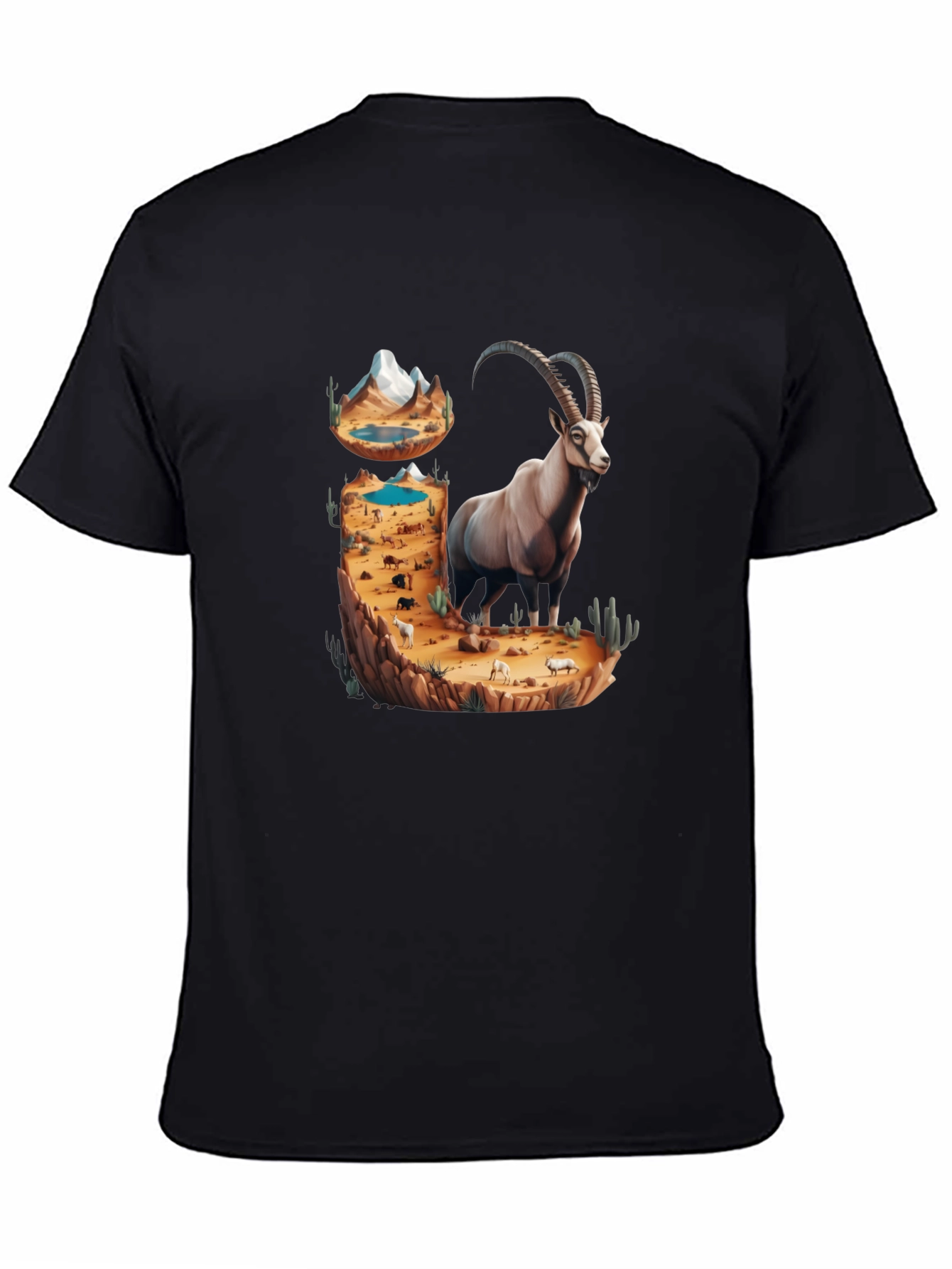 Desert Ibex Graphic Tee - Nature Inspired Design