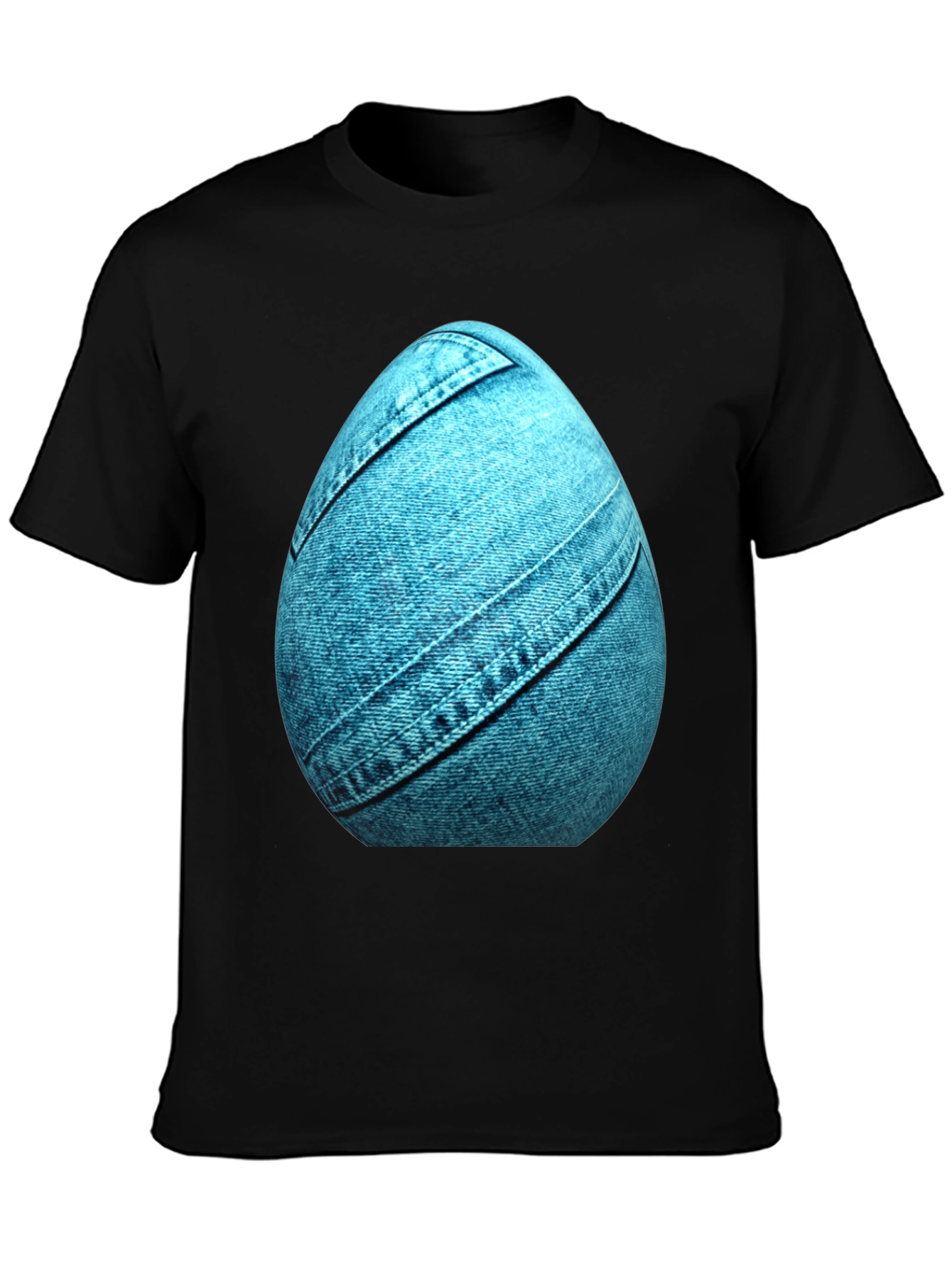 Denim Egg Graphic Tee - Unique Easter Style