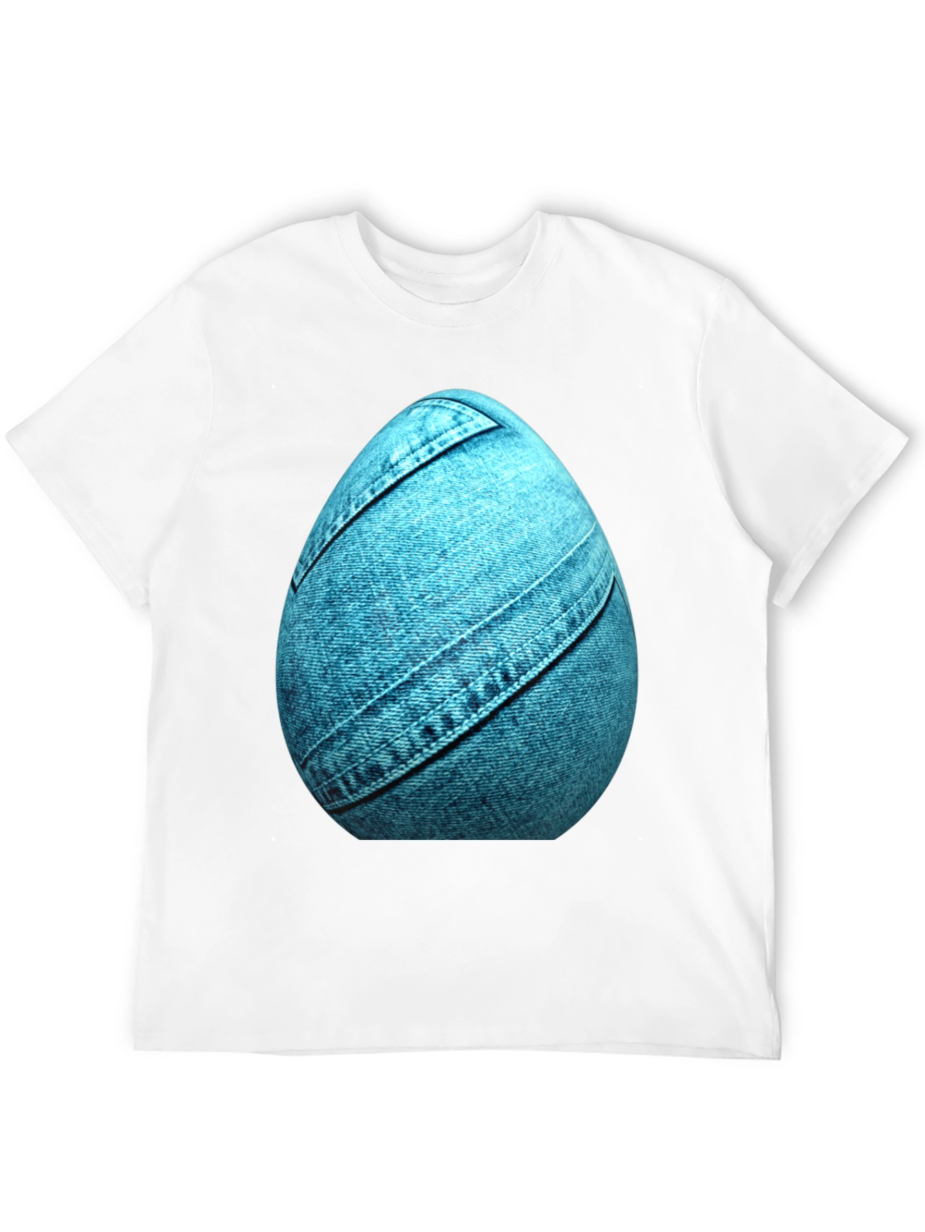 Denim Egg Graphic Tee - Unique Easter Style