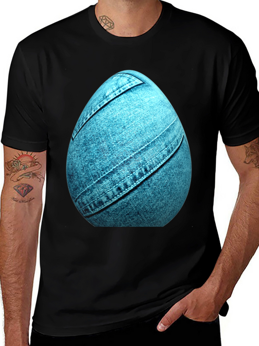 Denim Egg Graphic Tee - Unique Easter Style