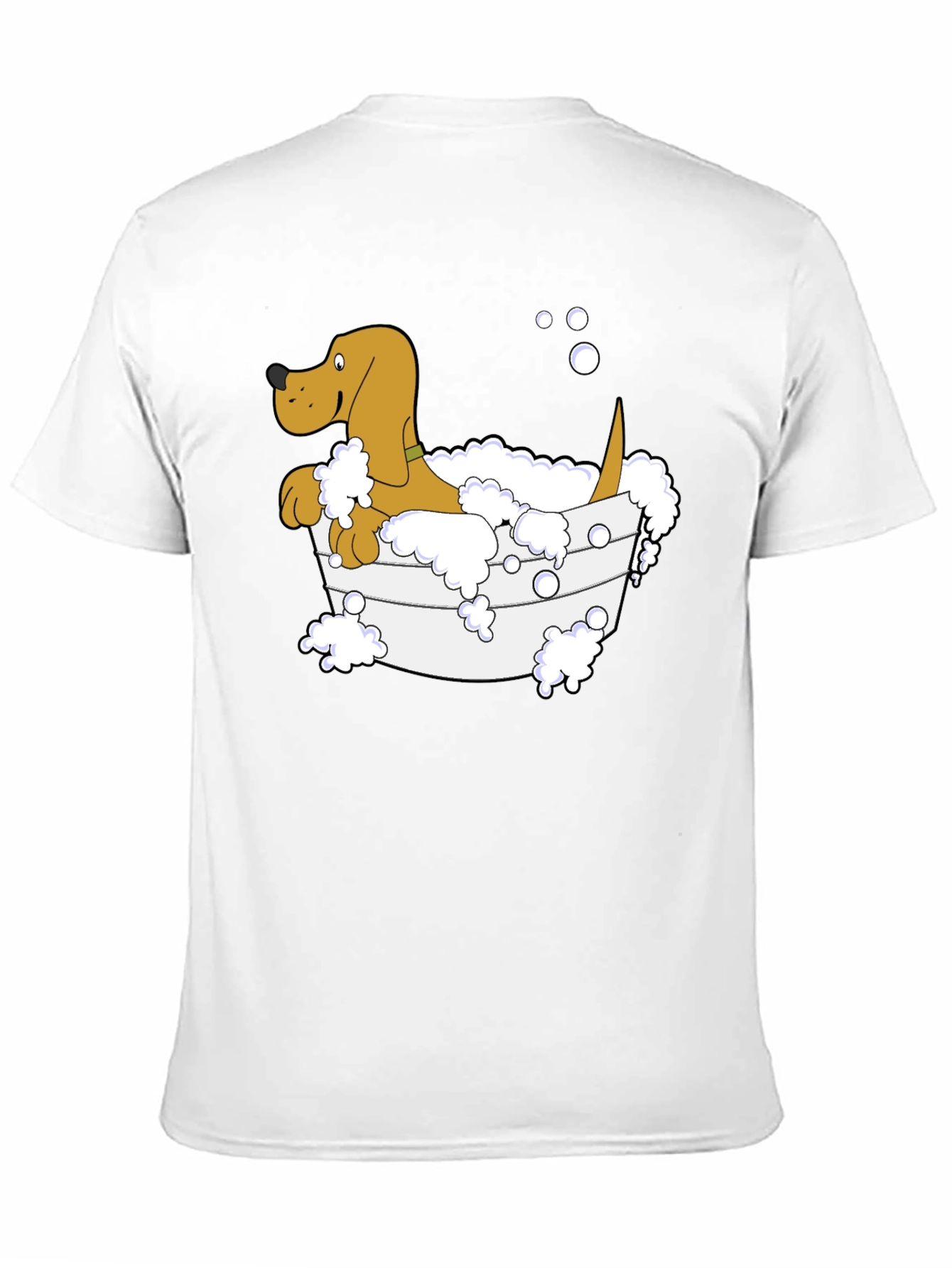 Dog in Tub Graphic Tee - Unique Cartoon Design