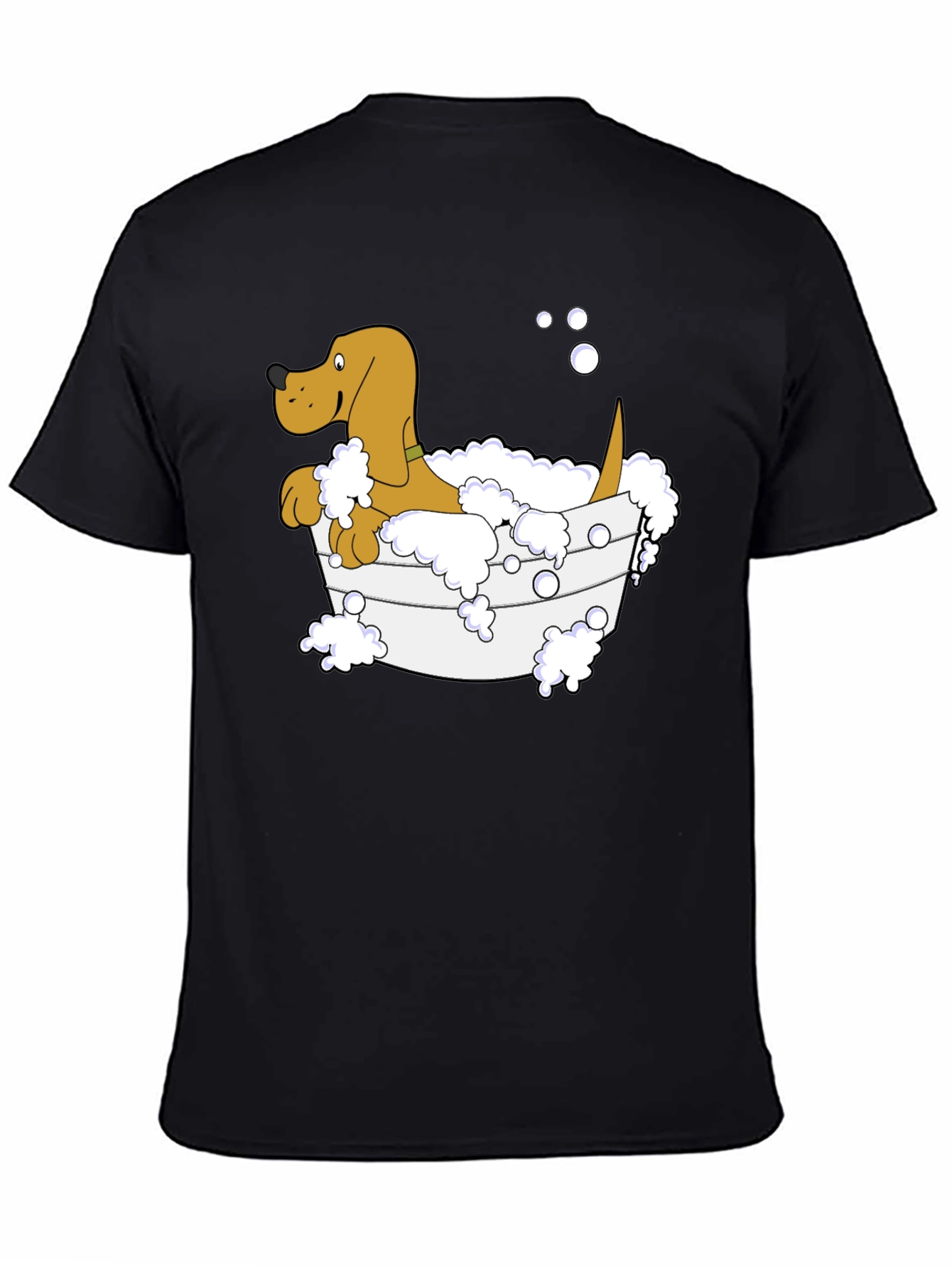 Dog in Tub Graphic Tee - Unique Cartoon Design