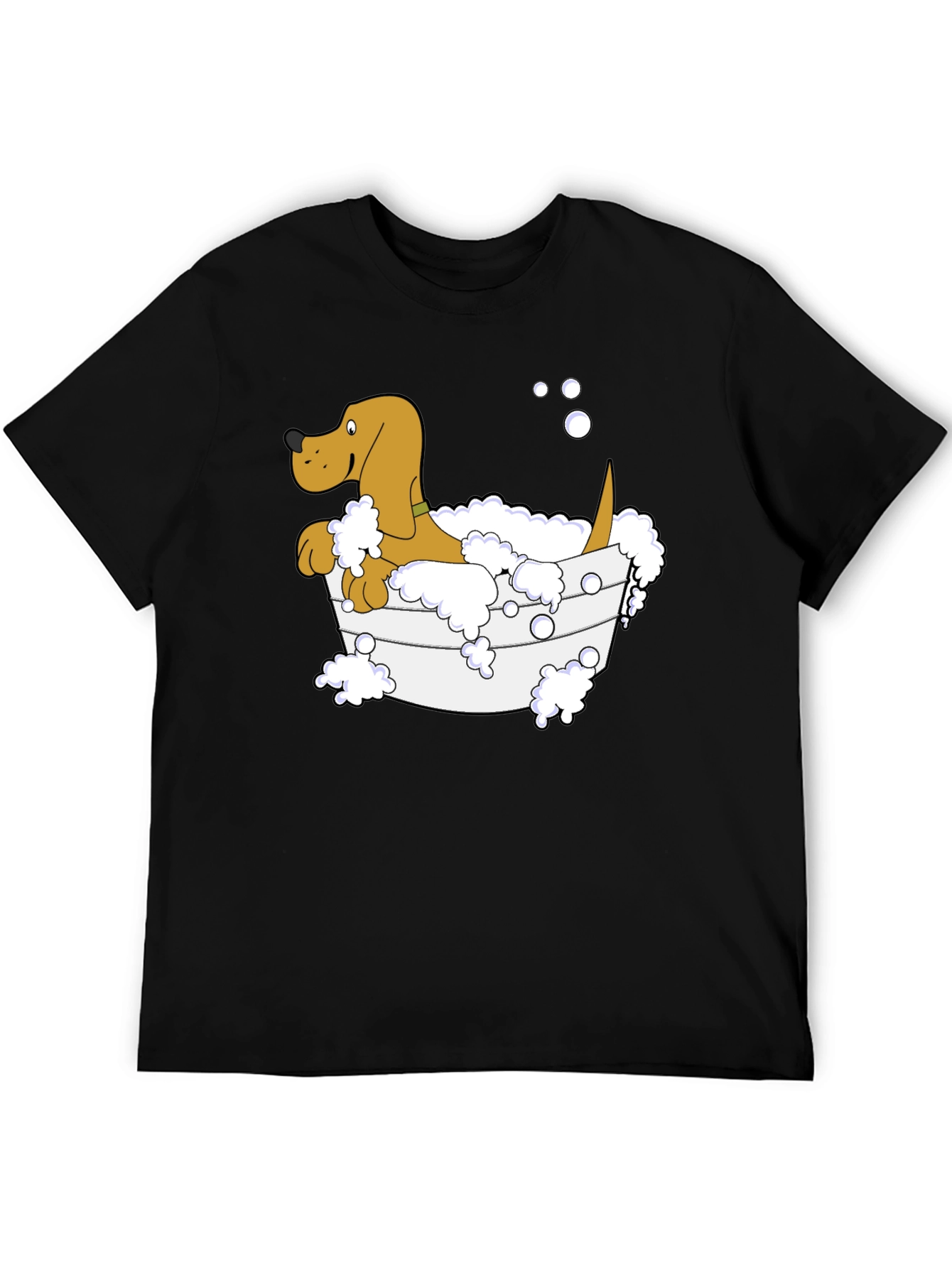 Dog in Tub Graphic Tee - Unique Cartoon Design