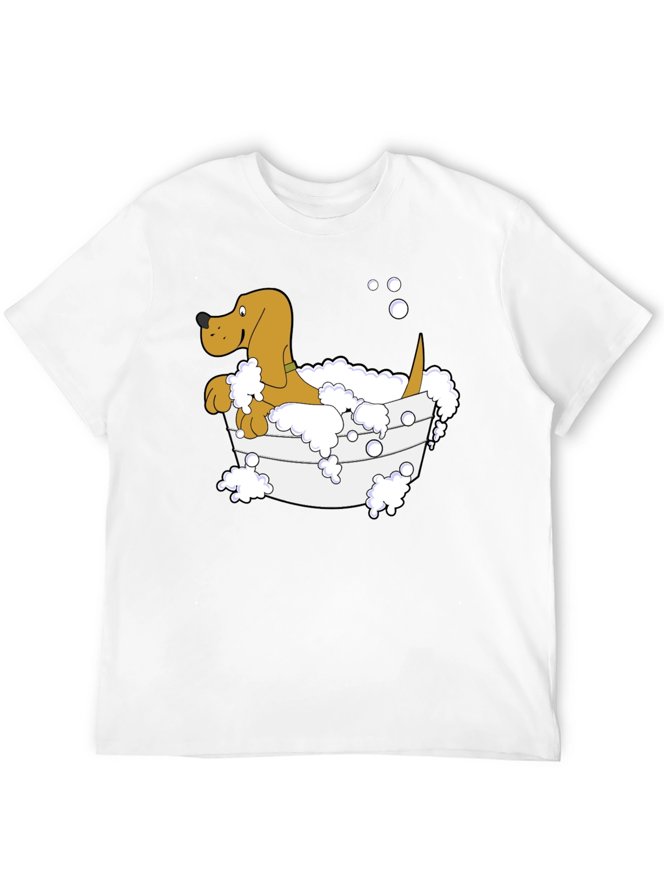 Dog in Tub Graphic Tee - Unique Cartoon Design