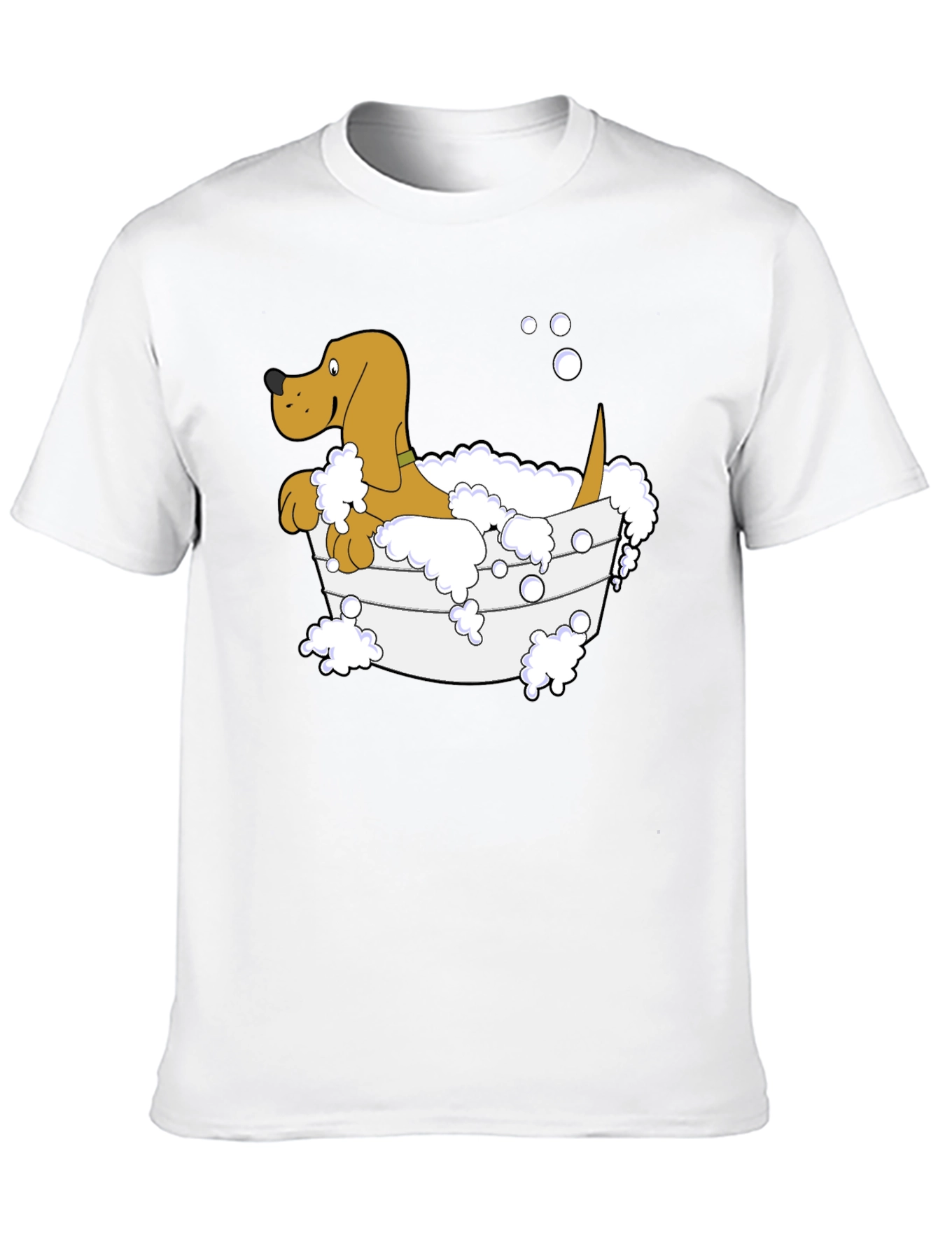 Dog in Tub Graphic Tee - Unique Cartoon Design