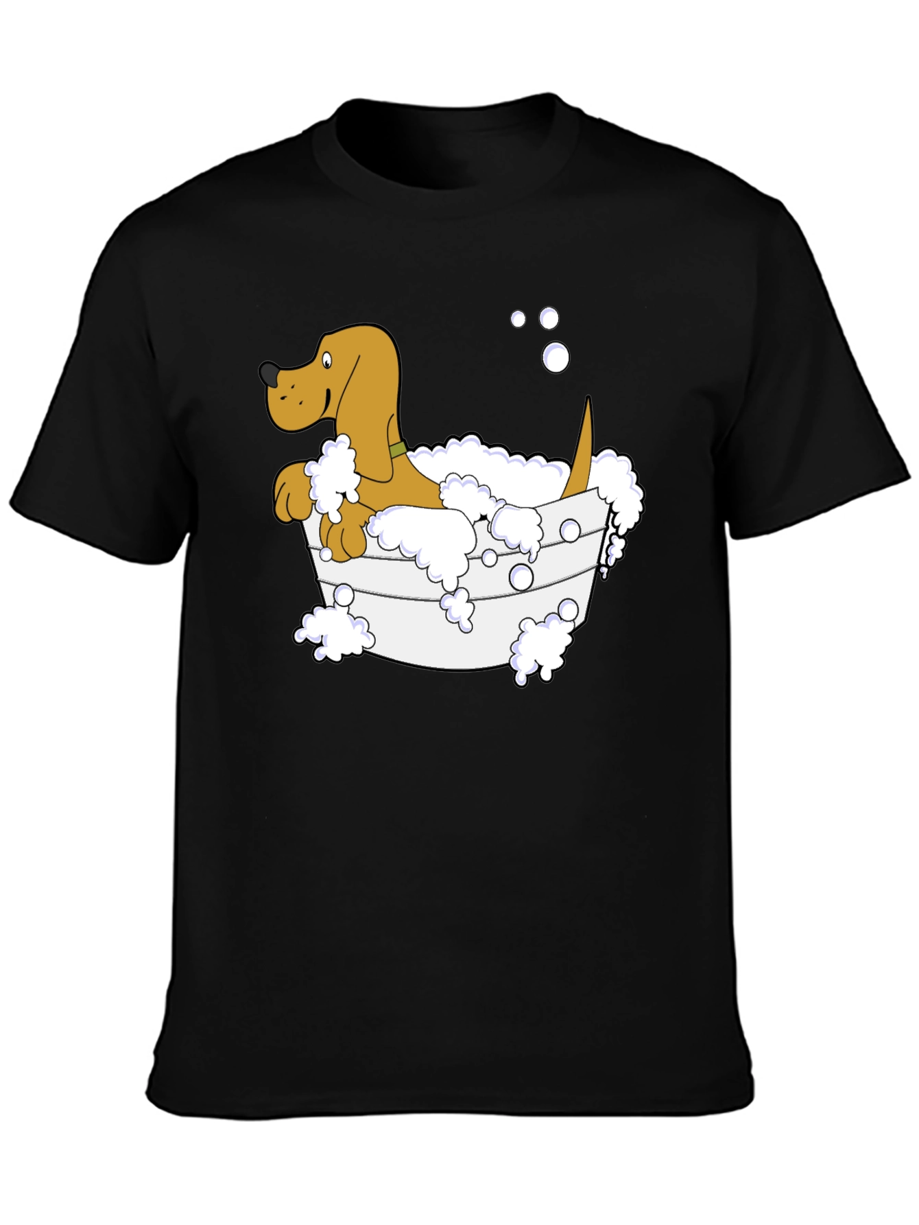 Dog in Tub Graphic Tee - Unique Cartoon Design