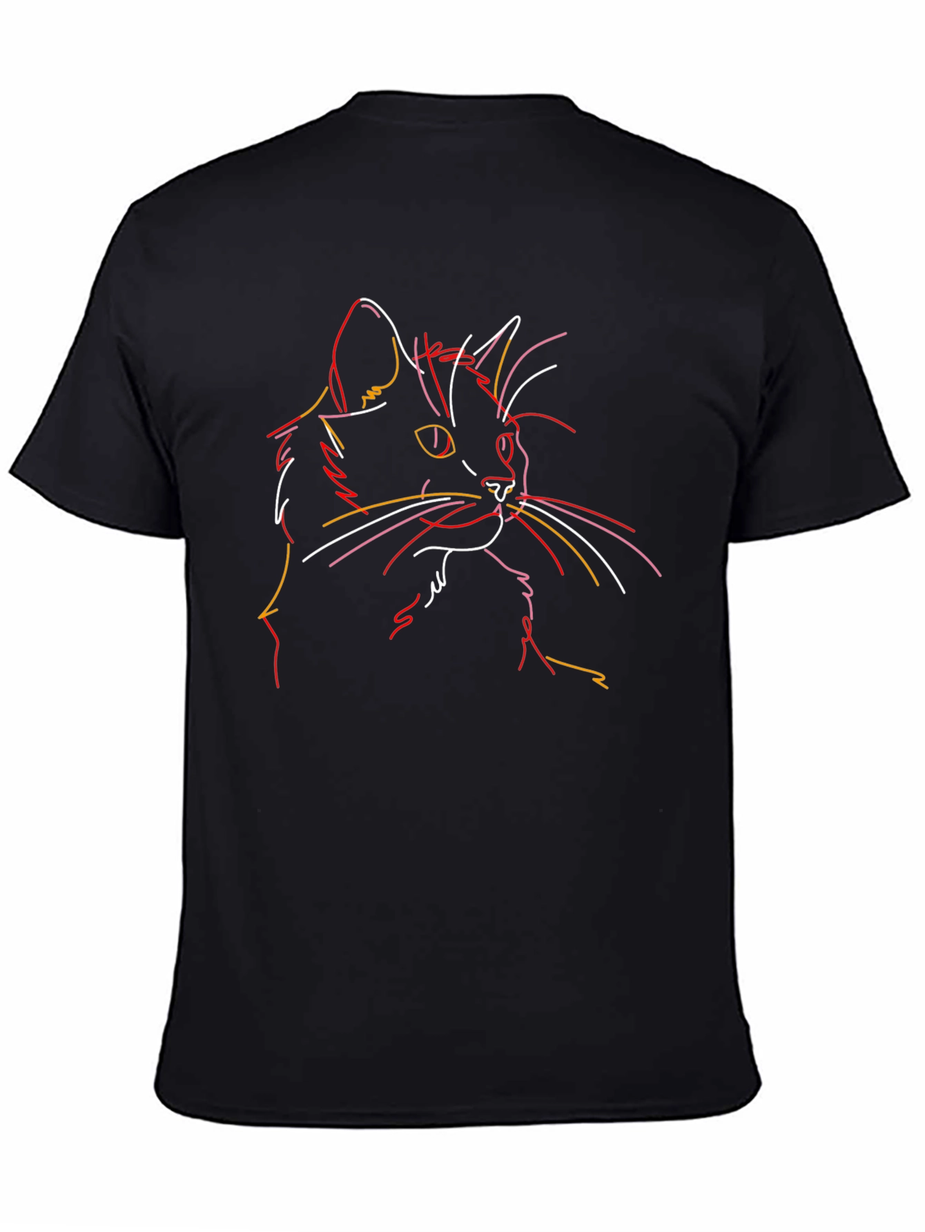 Cat Line Art T-Shirt - Unique Graphic Tee