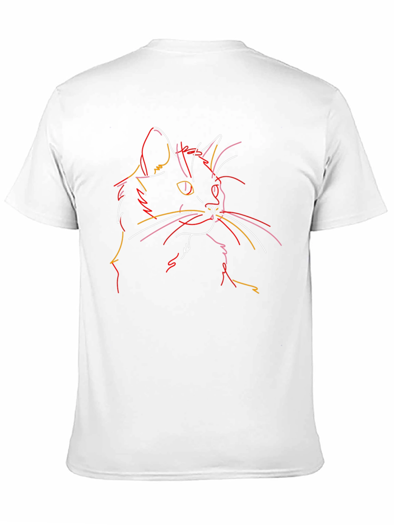 Cat Line Art T-Shirt - Unique Graphic Tee