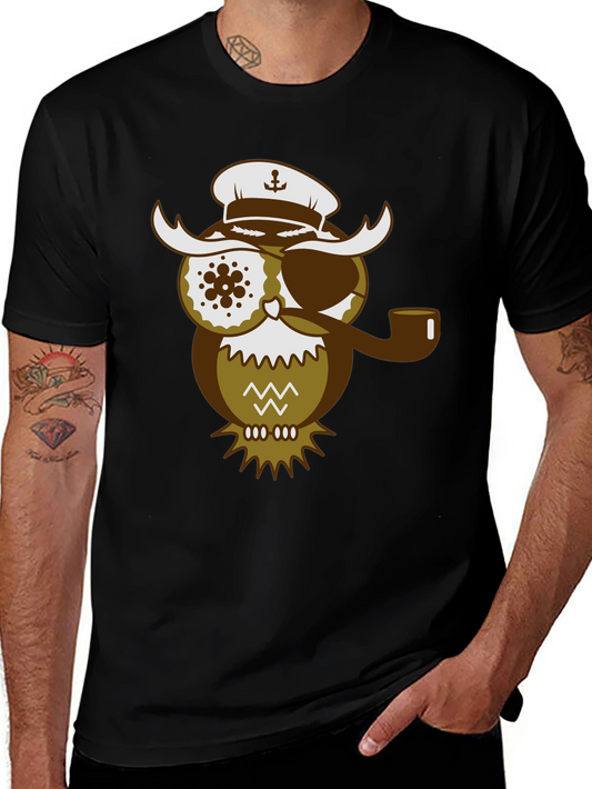 Pirate Owl Graphic T-Shirt - Unique Design Tee