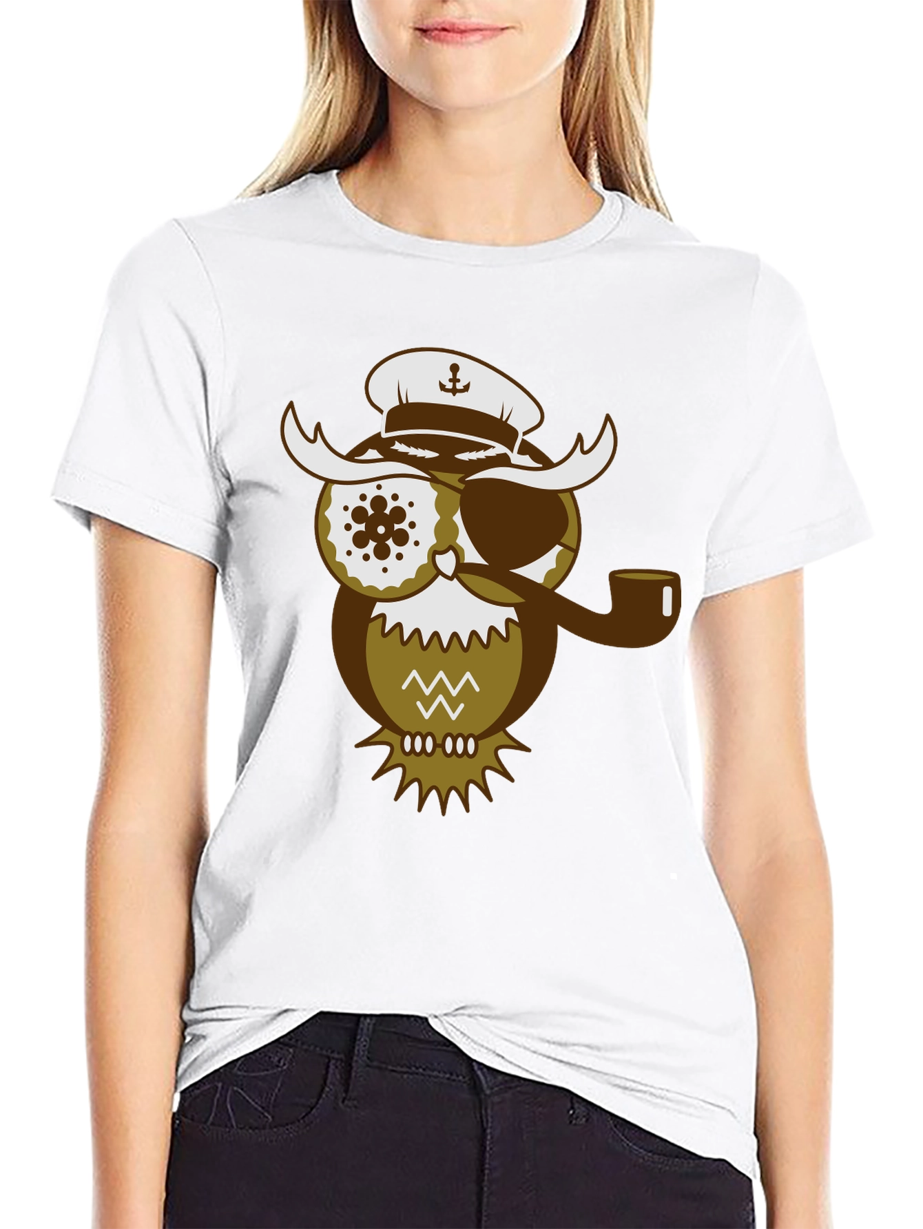 Pirate Owl Graphic T-Shirt - Unique Design Tee
