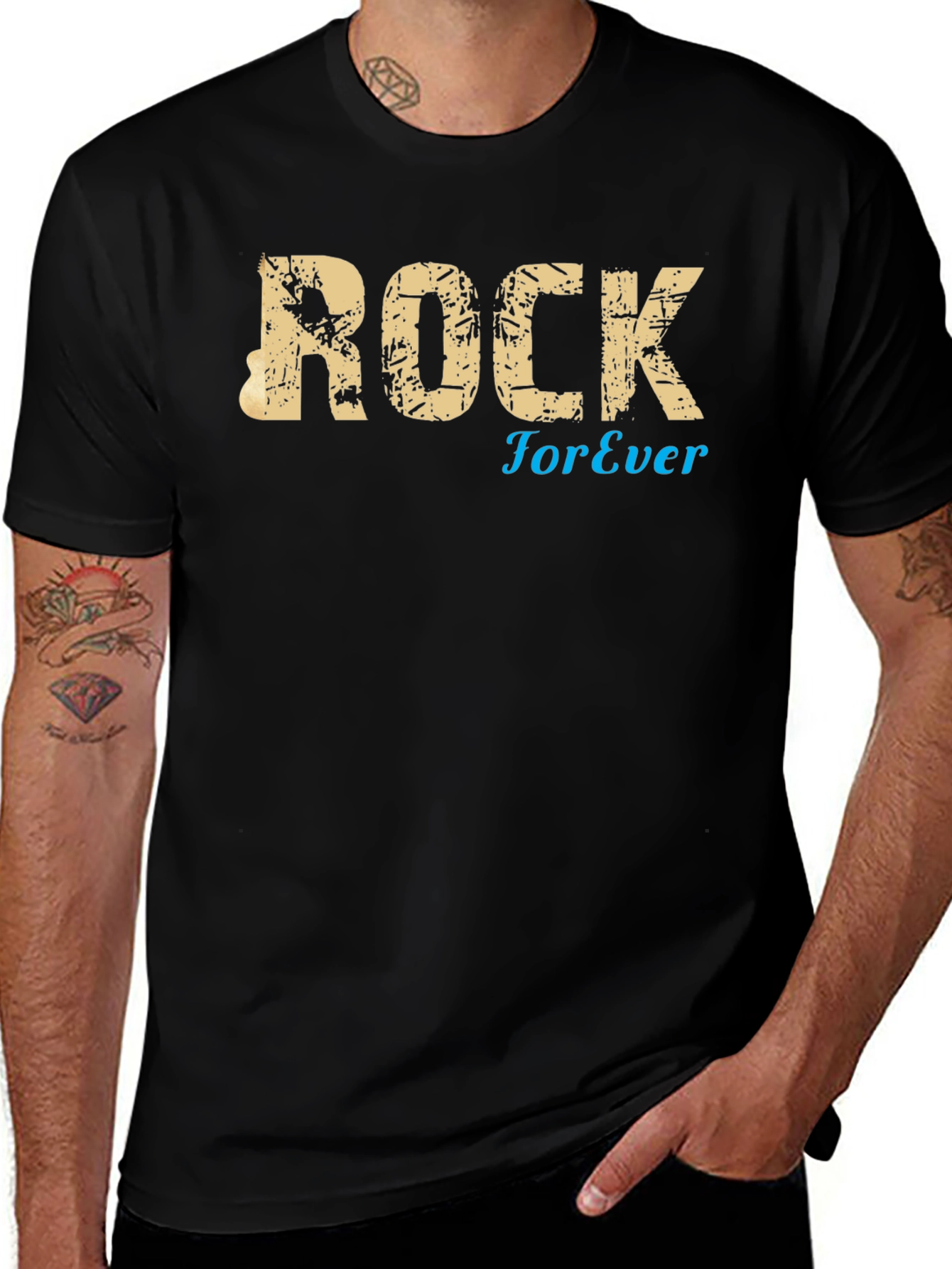 Rock Forever Black Graphic Tee