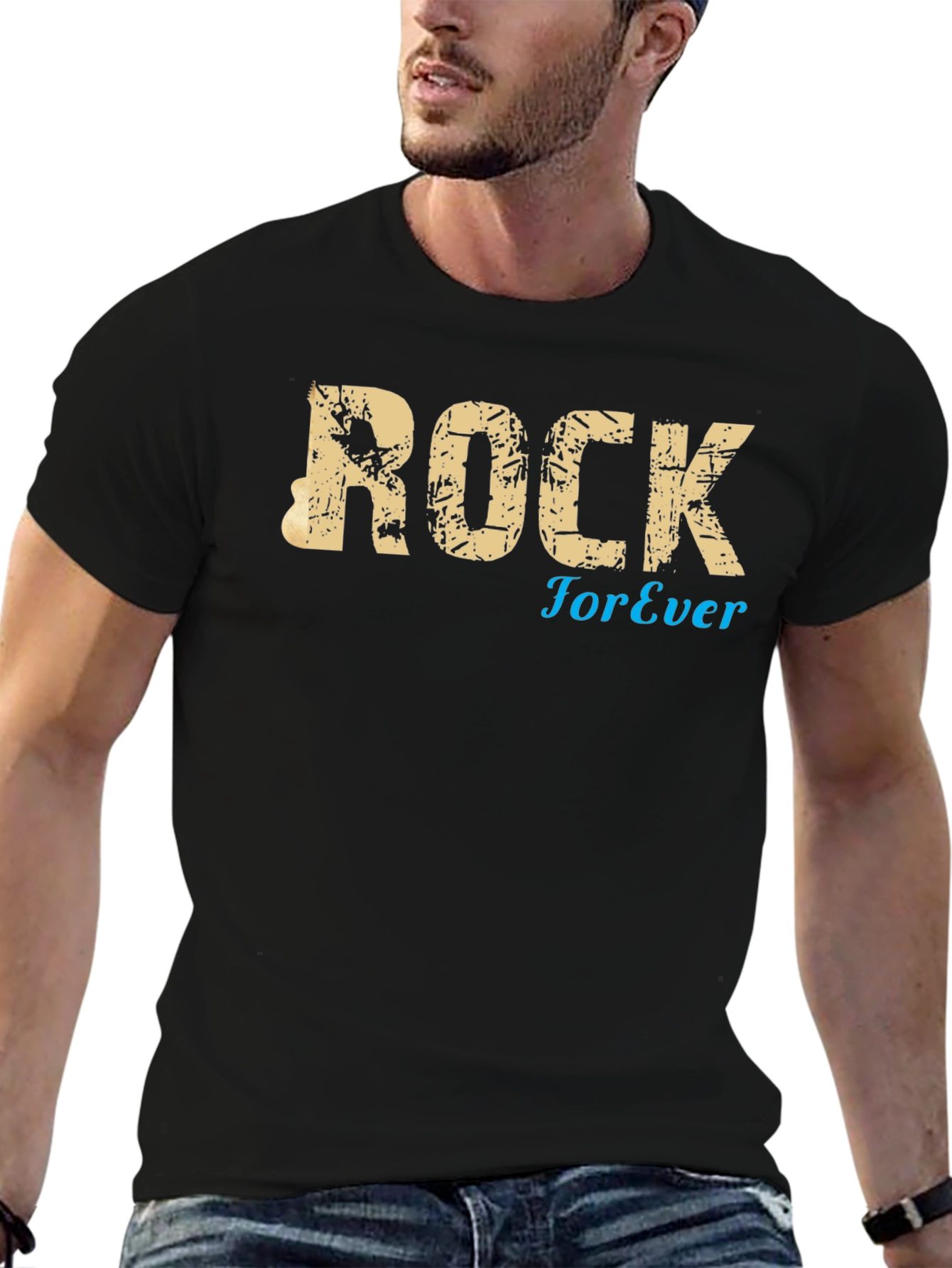 Rock Forever Black Graphic Tee