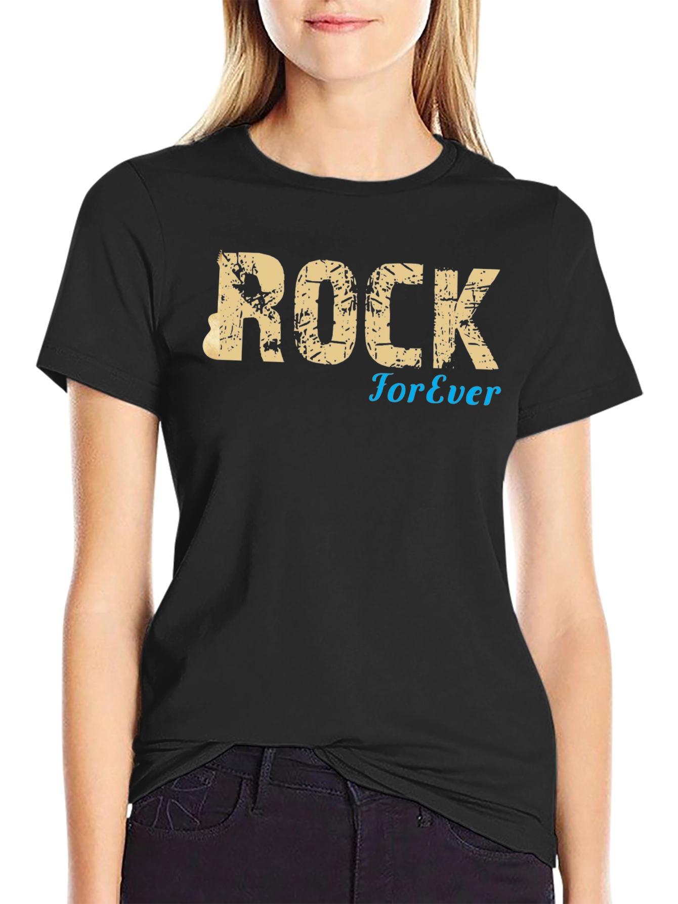 Rock Forever Black Graphic Tee