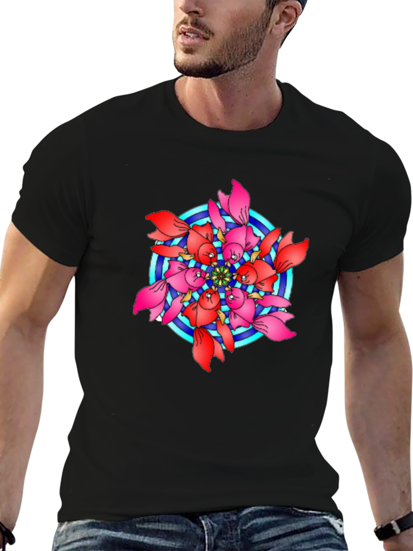 Koi Fish Mandala Graphic T-Shirt
