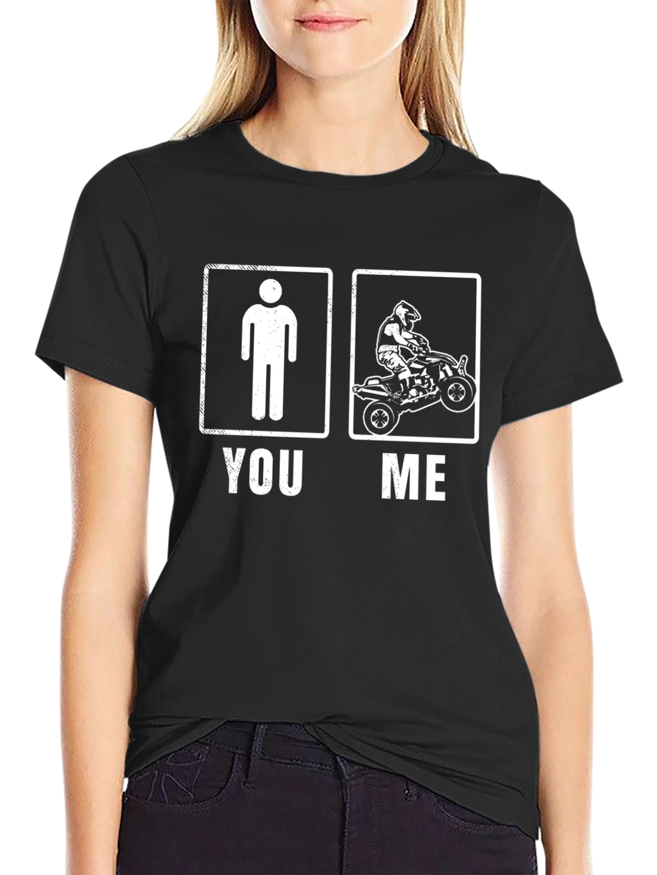 You vs Me ATV T-Shirt - Black Graphic Tee