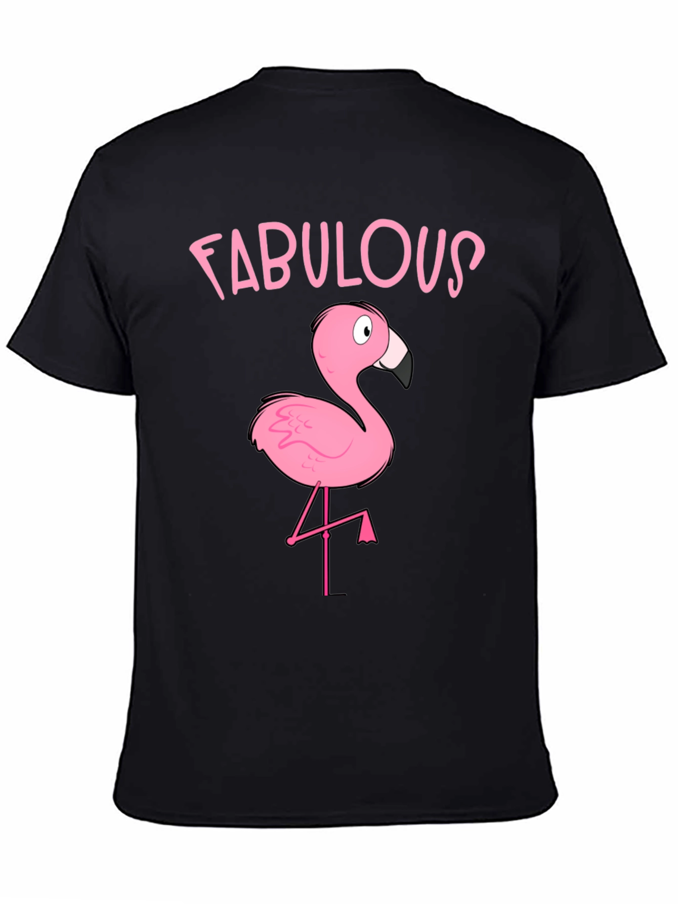Fabulous Flamingo Graphic T-Shirt - Black