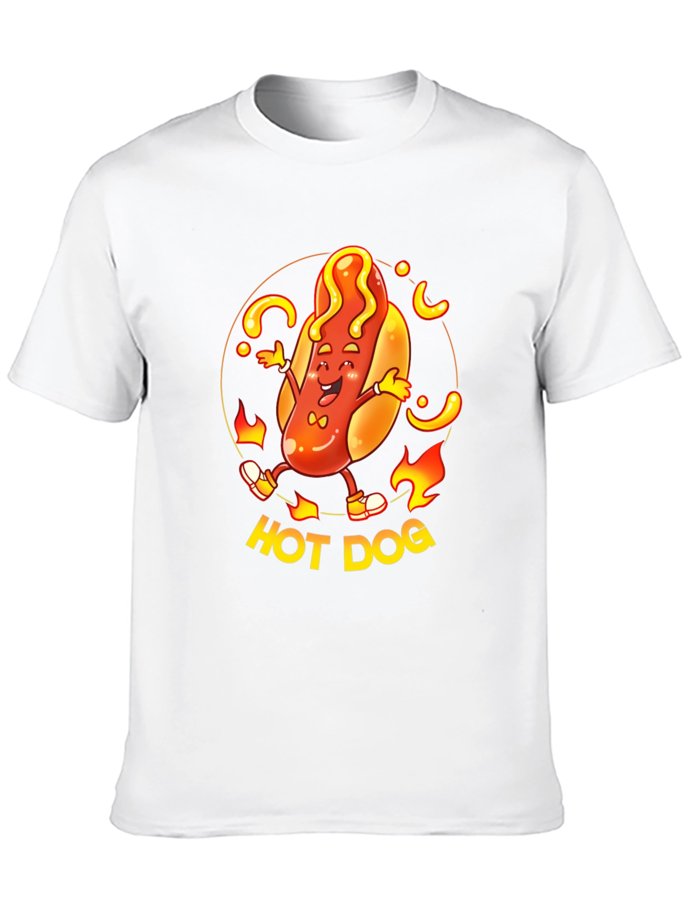 Funny Hot Dog Graphic T-Shirt - Black