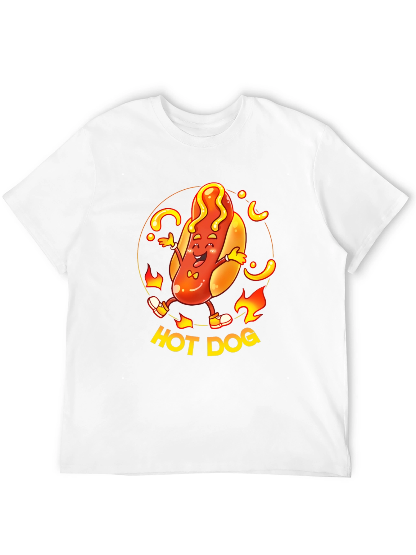 Funny Hot Dog Graphic T-Shirt - Black