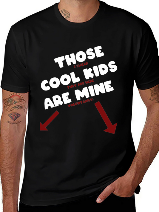 Funny Cool Kids Are Mine Graphic Tee - Black T-Shirt