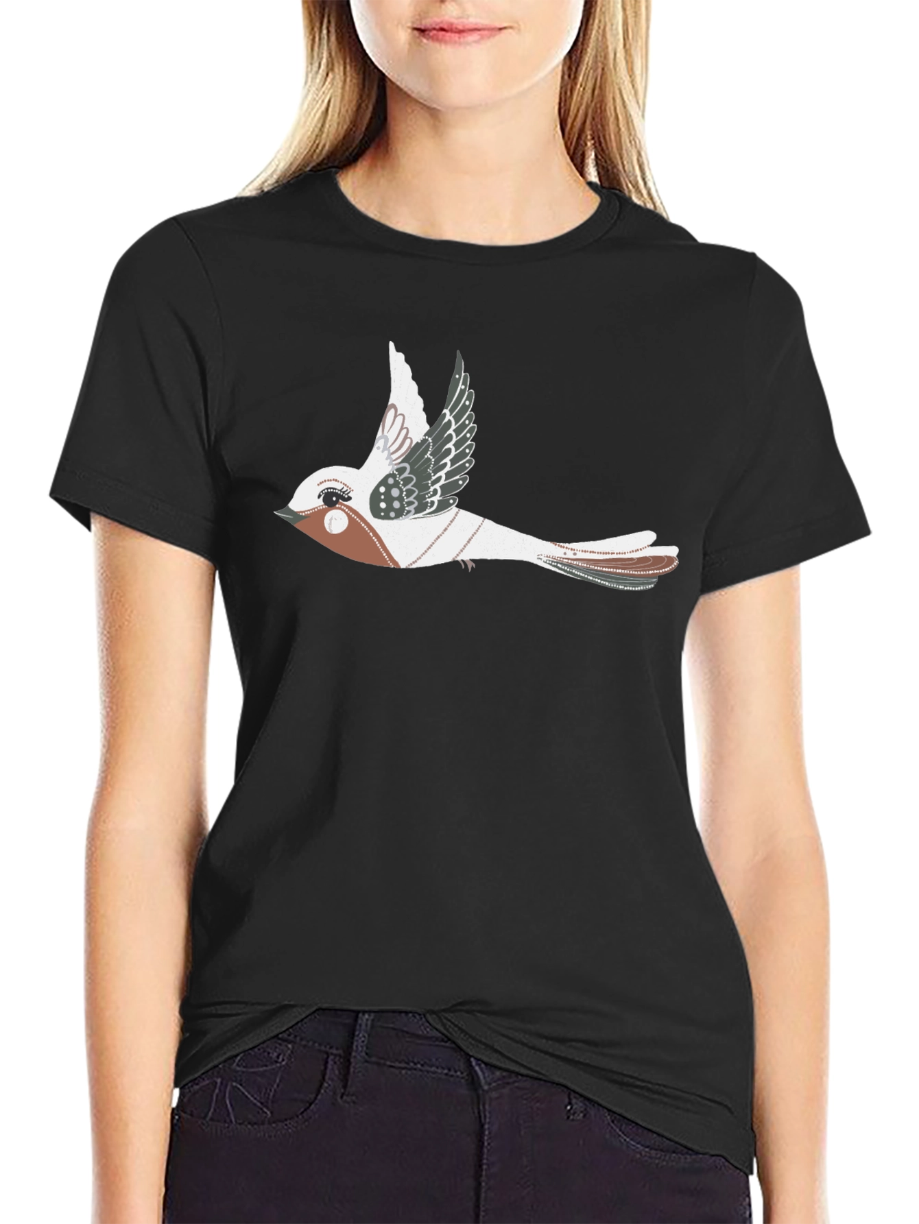 Bird Graphic Black T-Shirt