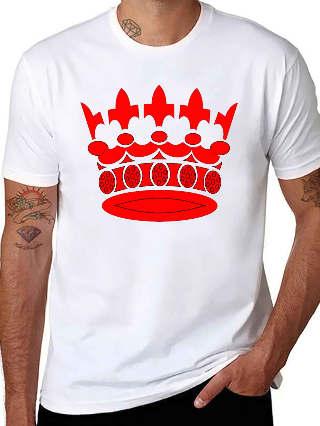 Red Crown Graphic Black T-Shirt