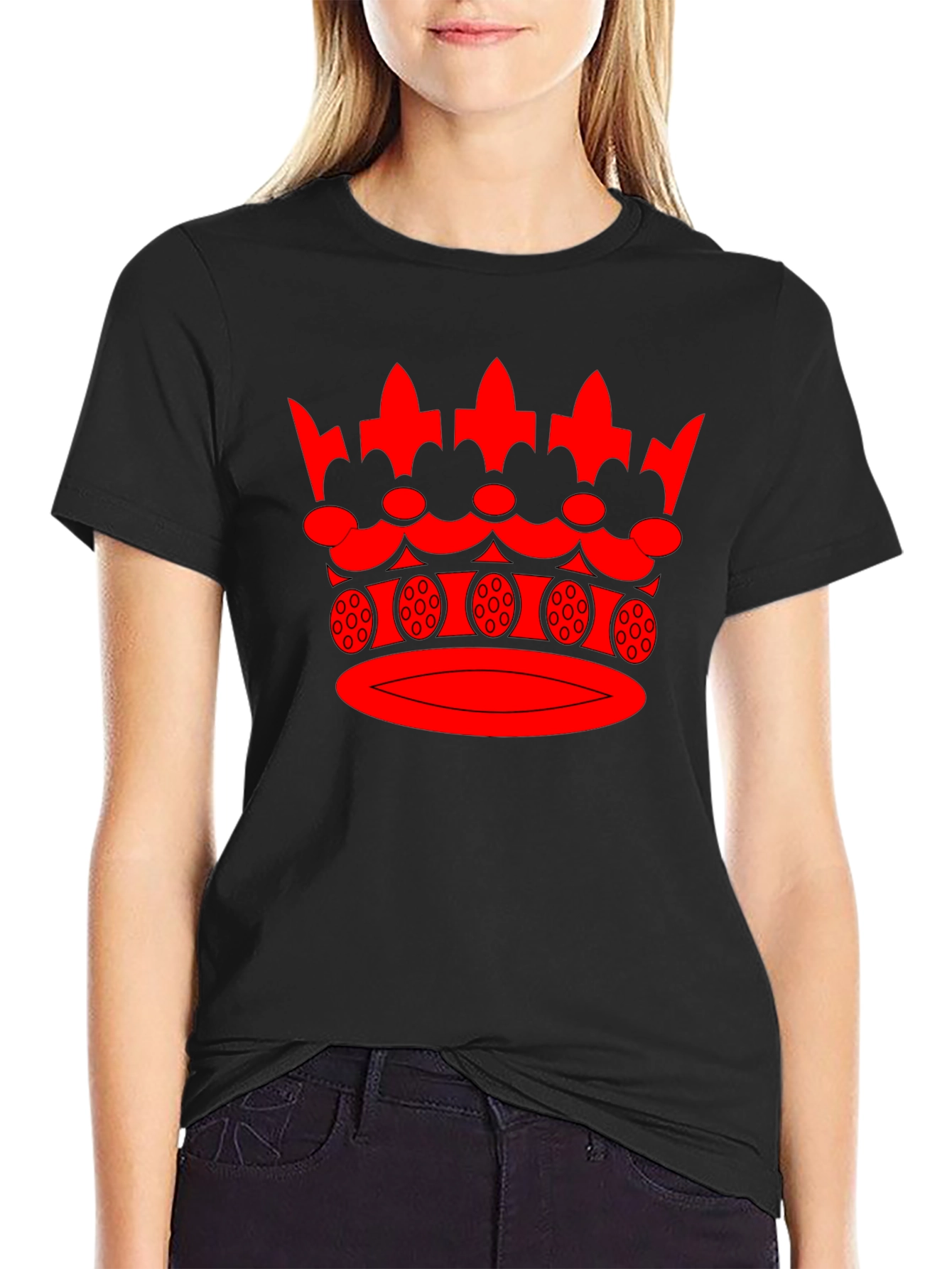 Red Crown Graphic Black T-Shirt